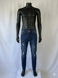 RIOT EMPIRE Men's 34x32 Stretch Denim Deep Indigo Blue Jeans 5-Pocket Skinny