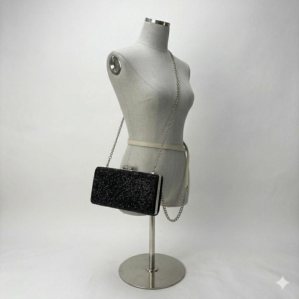 Glitter Evening Clutch Bag Double side Diamond Bag Crossbody Purse Wedding