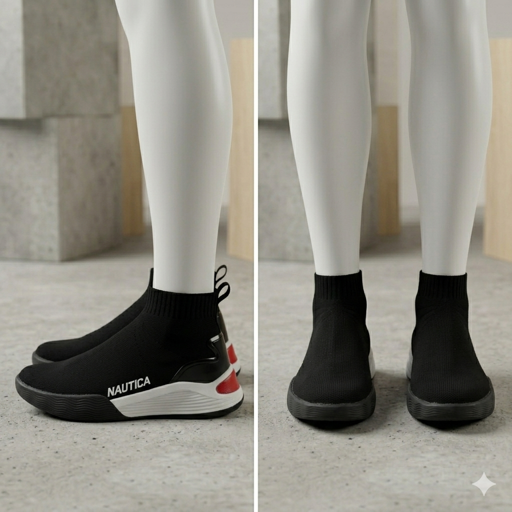 Nautica Willym 3 Ankle Support High Top Sneakers Sock Shoes Men's 7.5