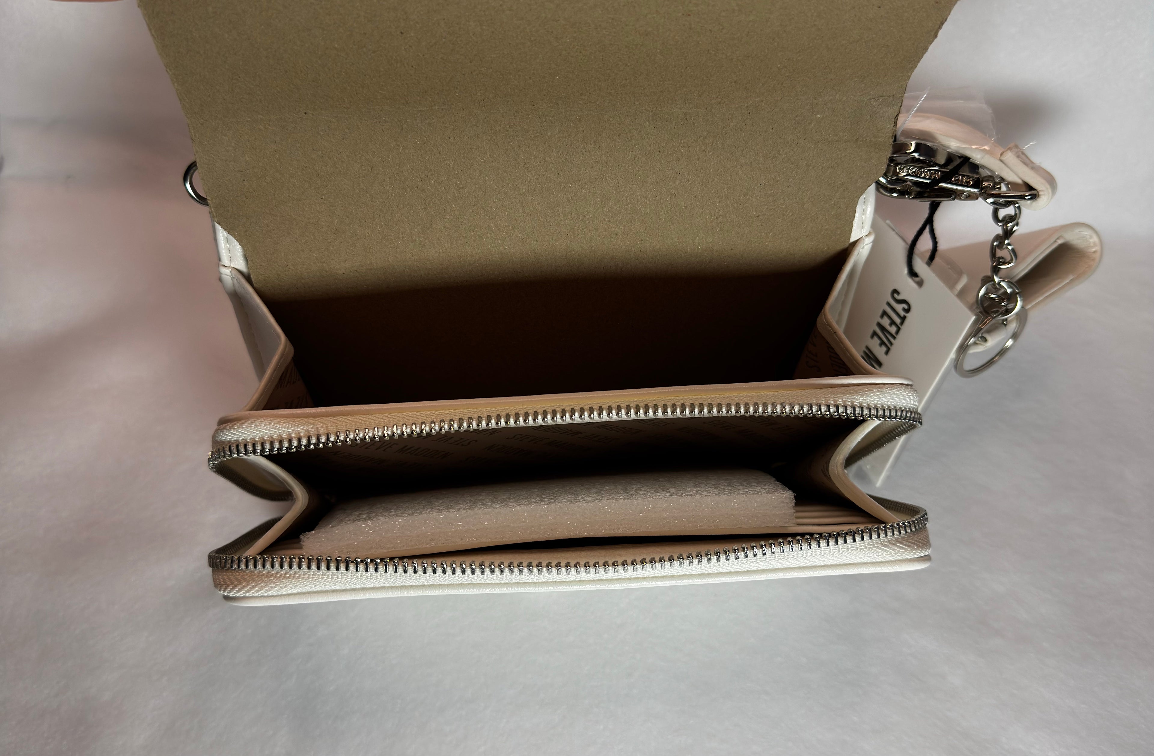 Steve Madden Ivory Pressed Woven Wallet on a String