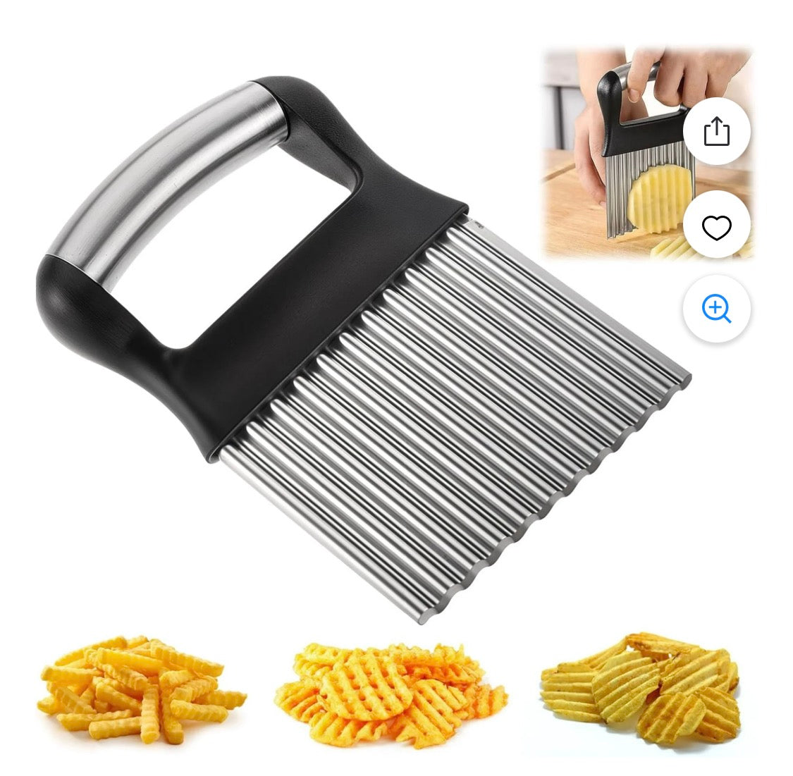 Sharp Blade Vertical Force Potato Cutter Easy to Clean, Wavy Potato Chips Stain