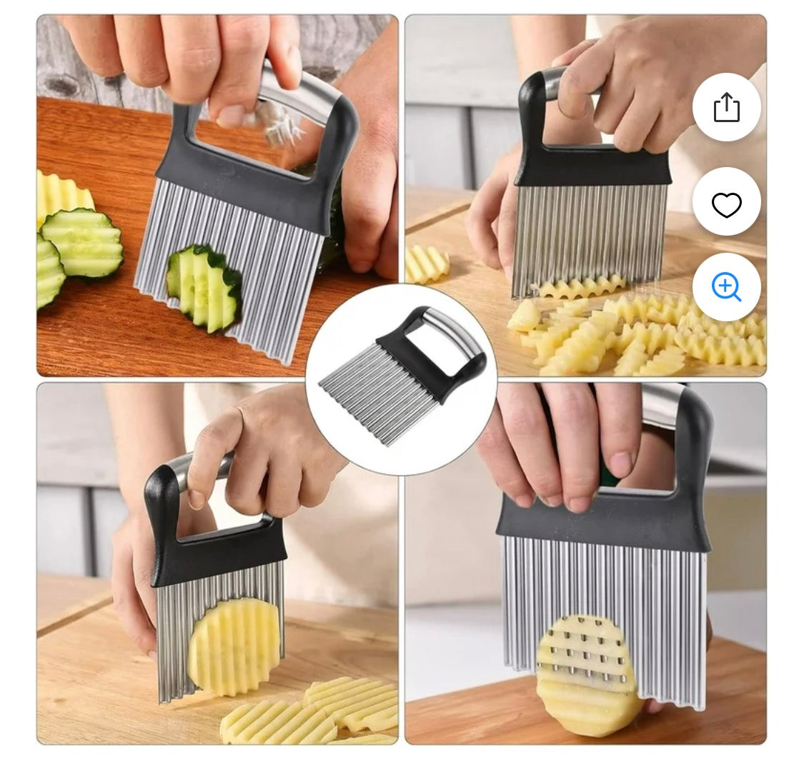 Sharp Blade Vertical Force Potato Cutter Easy to Clean, Wavy Potato Chips Stain