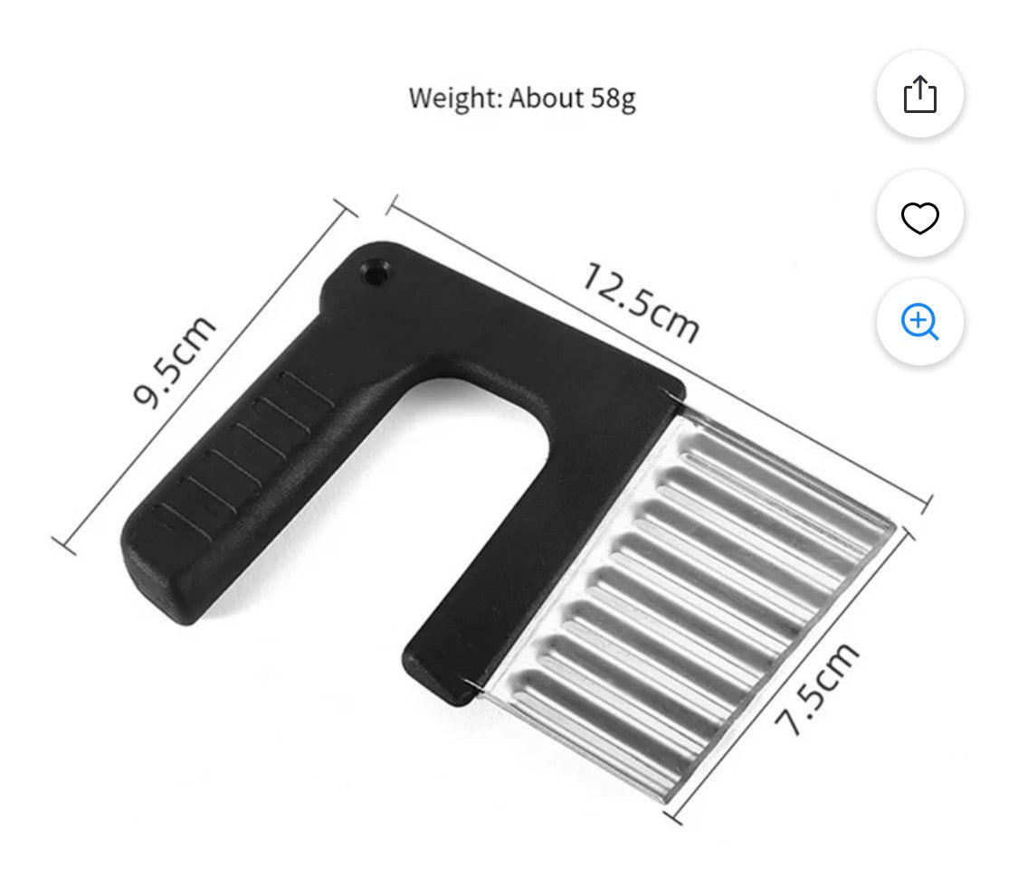 Wavy Cutter Stainless Steel Crinkle Vegetable Potato Chip French Fry Slicer Tool