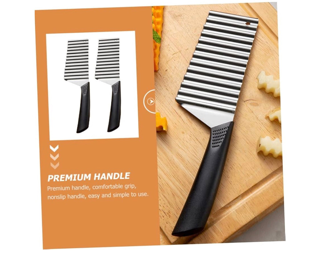 Wavy Cutter Stainless Steel Crinkle Vegetable Potato Chip French Fry Slicer Tool