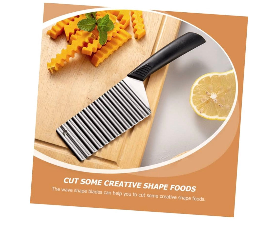 Wavy Cutter Stainless Steel Crinkle Vegetable Potato Chip French Fry Slicer Tool