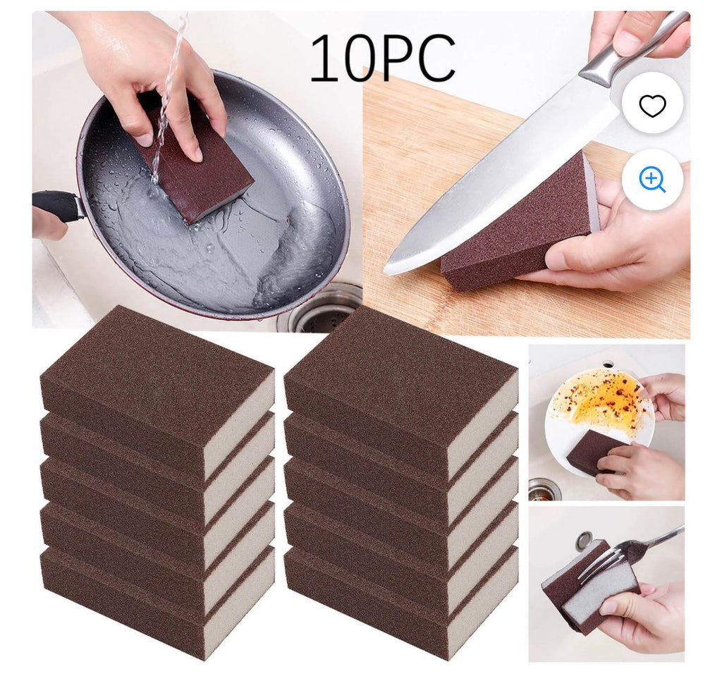 Portable Emery Sponge Brush Eraser Cleaner Kitchen Stains Rust Cleaning