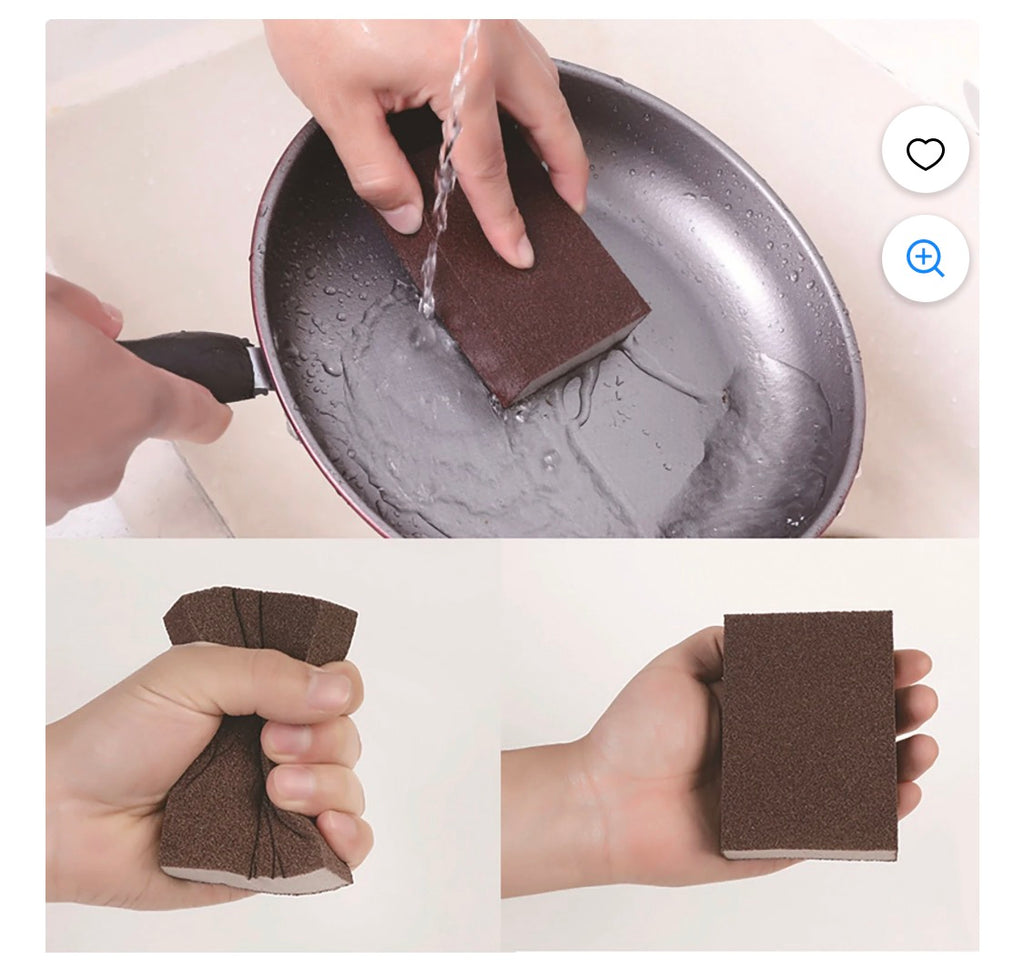 Portable Emery Sponge Brush Eraser Cleaner Kitchen Stains Rust Cleaning