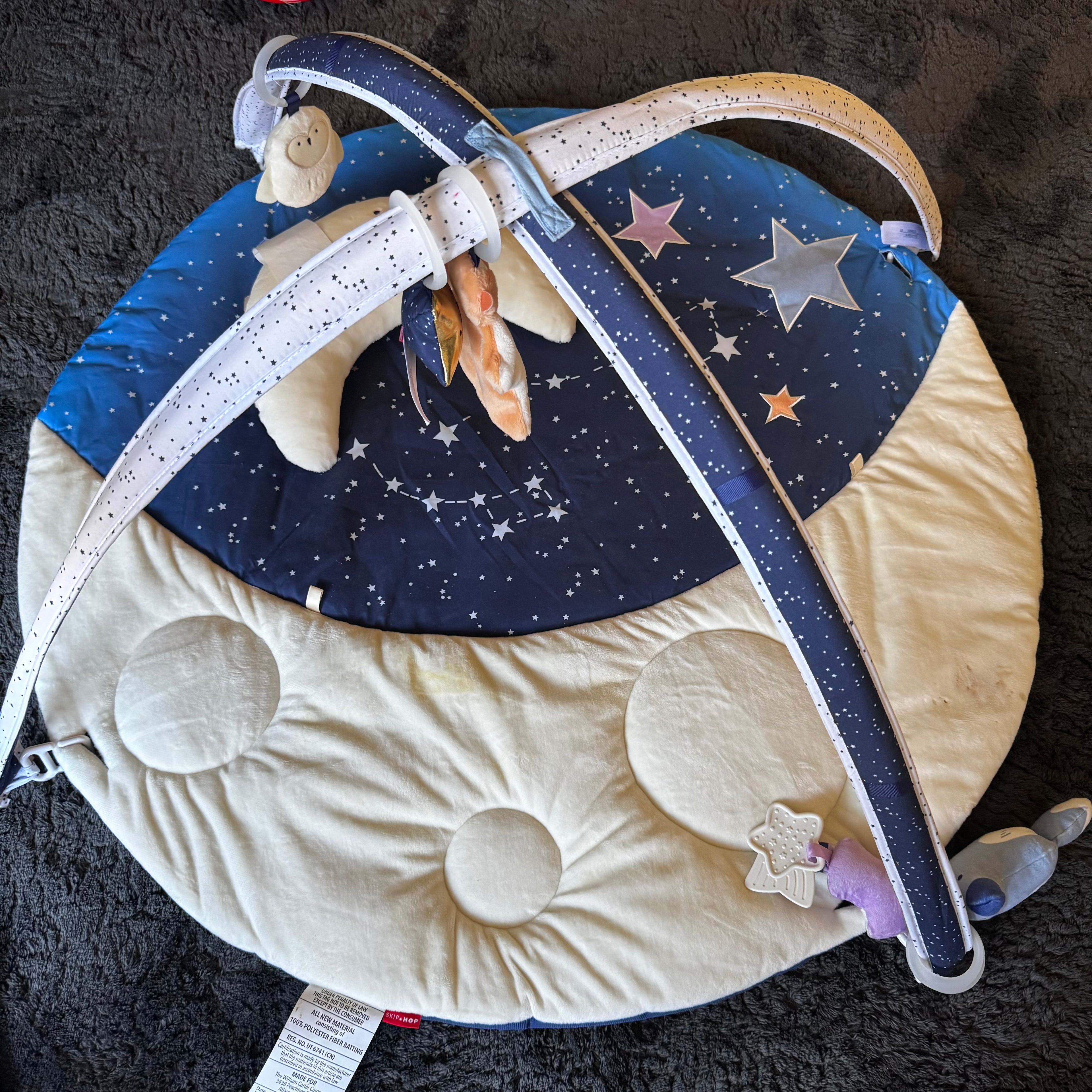 Skip Hop 3-in-1 Activity Baby Play Gym Tummy Time Mat, Celestial Dreams