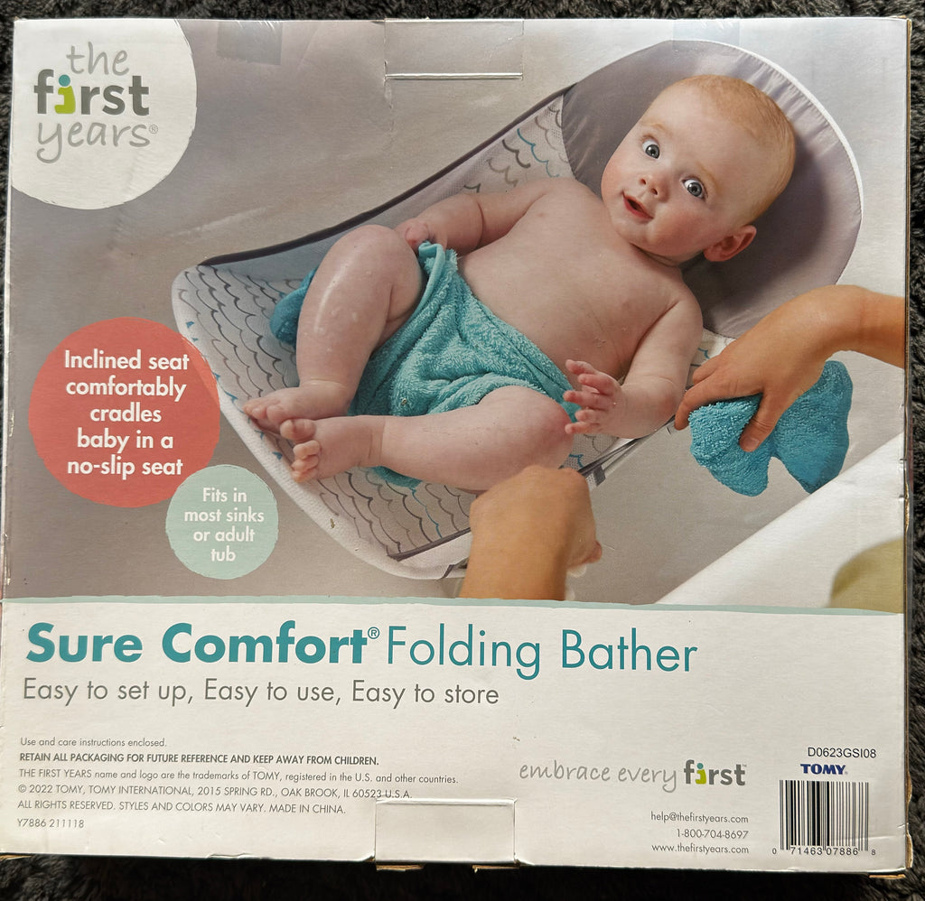 Brand New The First Years Sure Comfort Folding Bather Baby Bath Seat Birth-15lbs