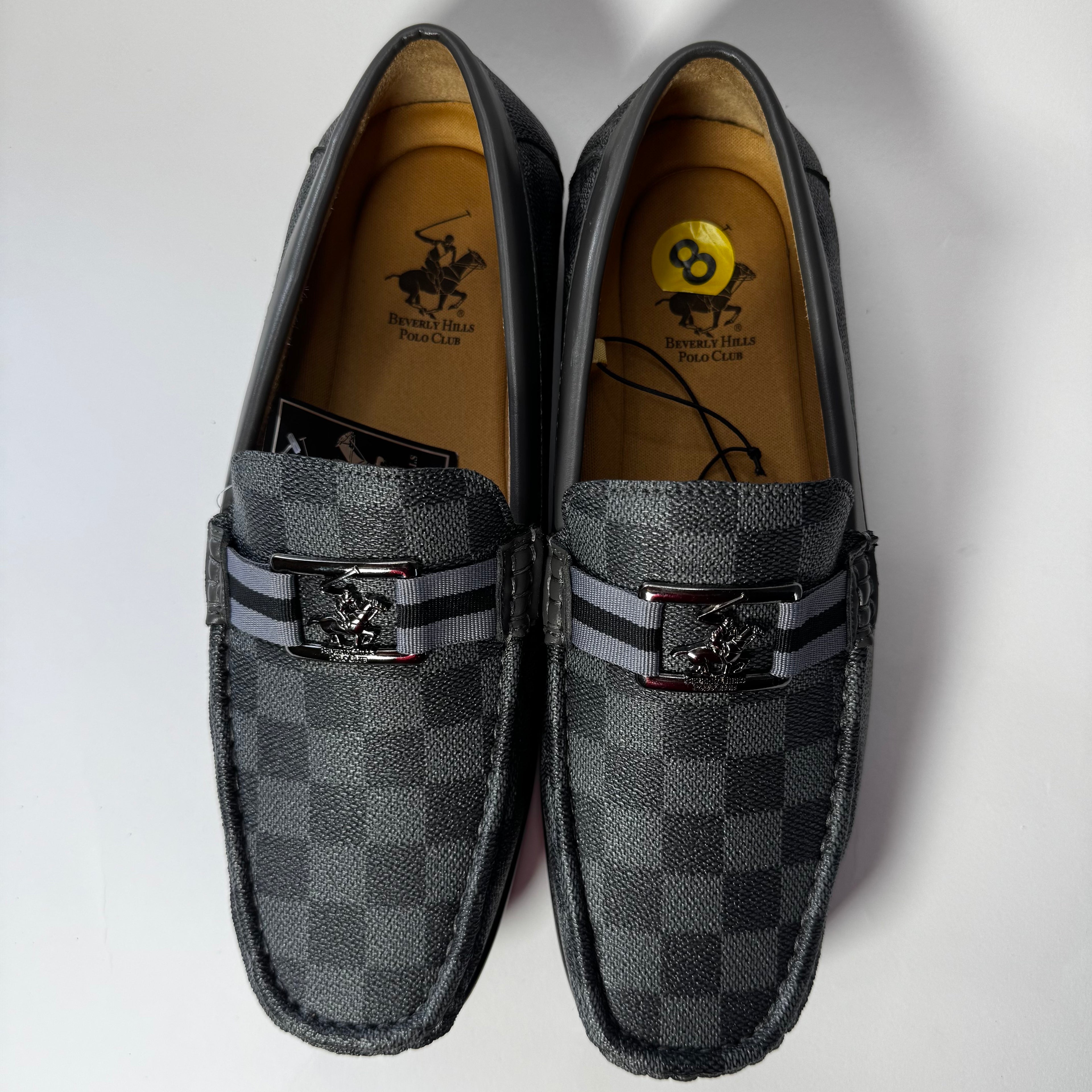 Beverly Hills Polo Club Men Grey N Black Slip on loafers Size 8