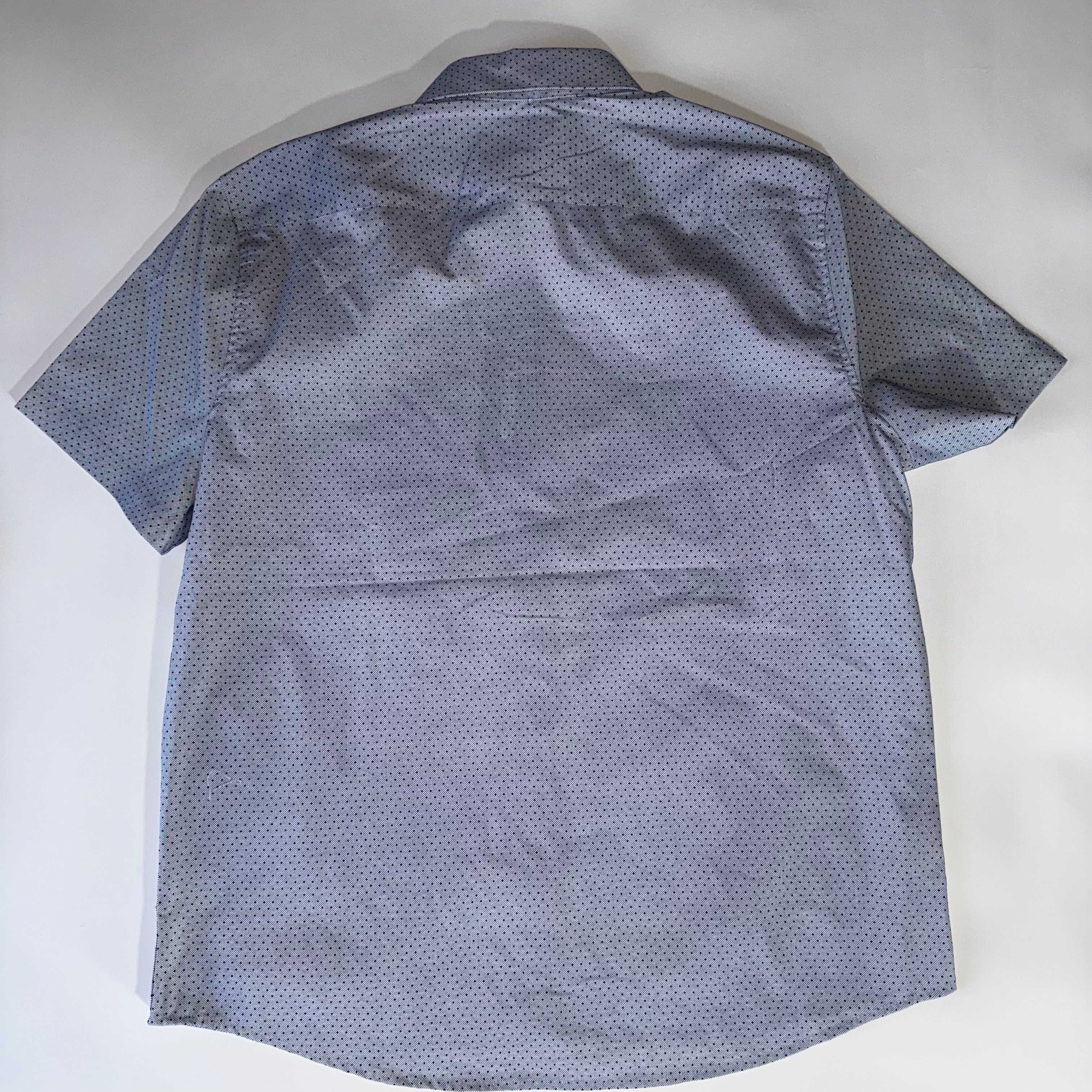 Express Fitted Button Up Dress Slim Shirt Mens Size L Short Sleeve Gray
