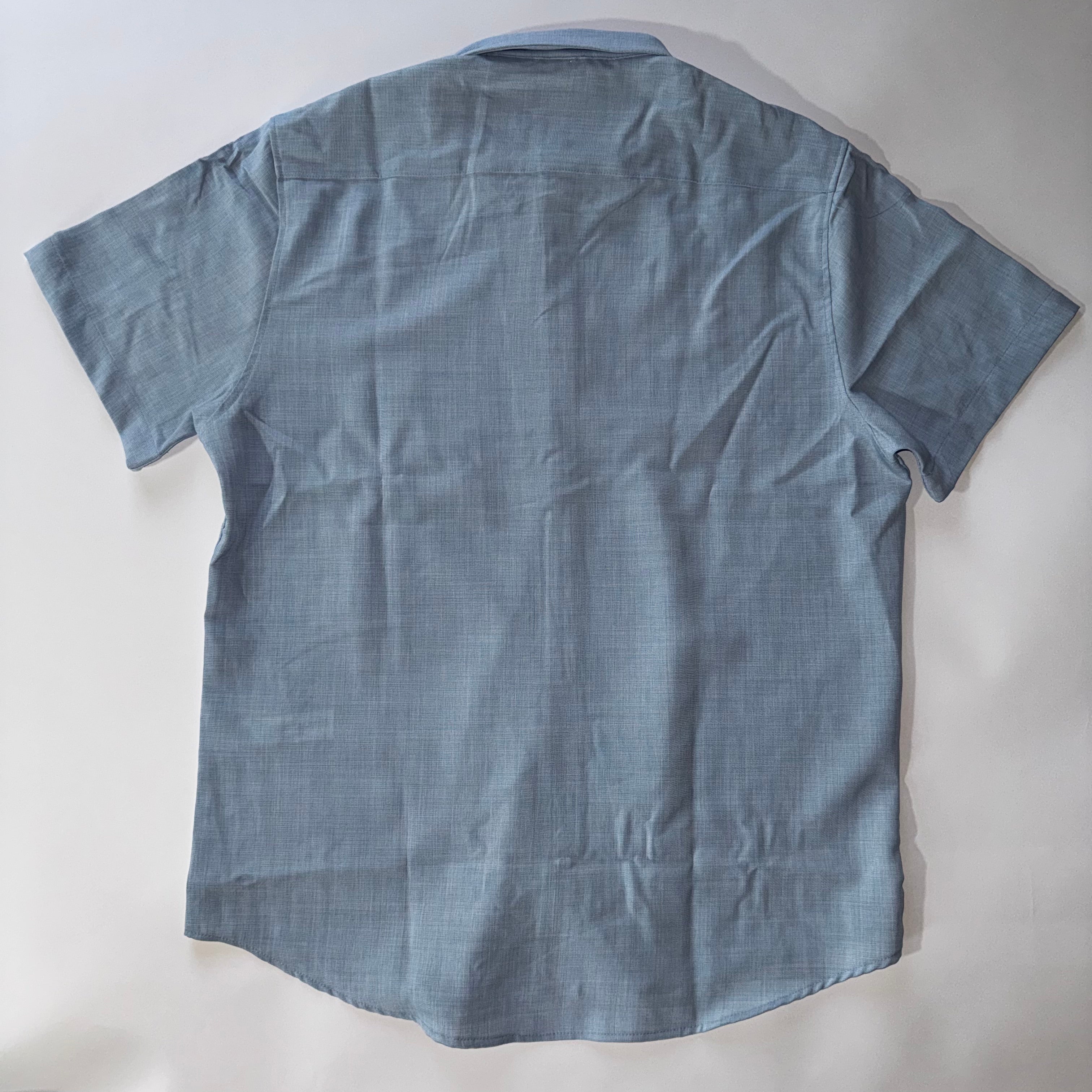 Denim & Flower By Ricky Singh Men's Light Blue Collared Button Down Shirt, L