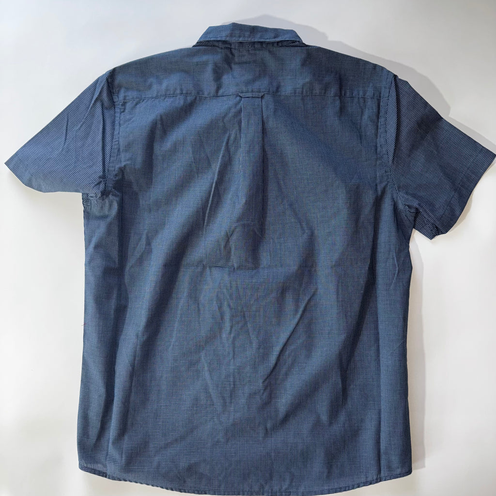 Izod Men's Button Down Shirt Blue L Short Sleeve