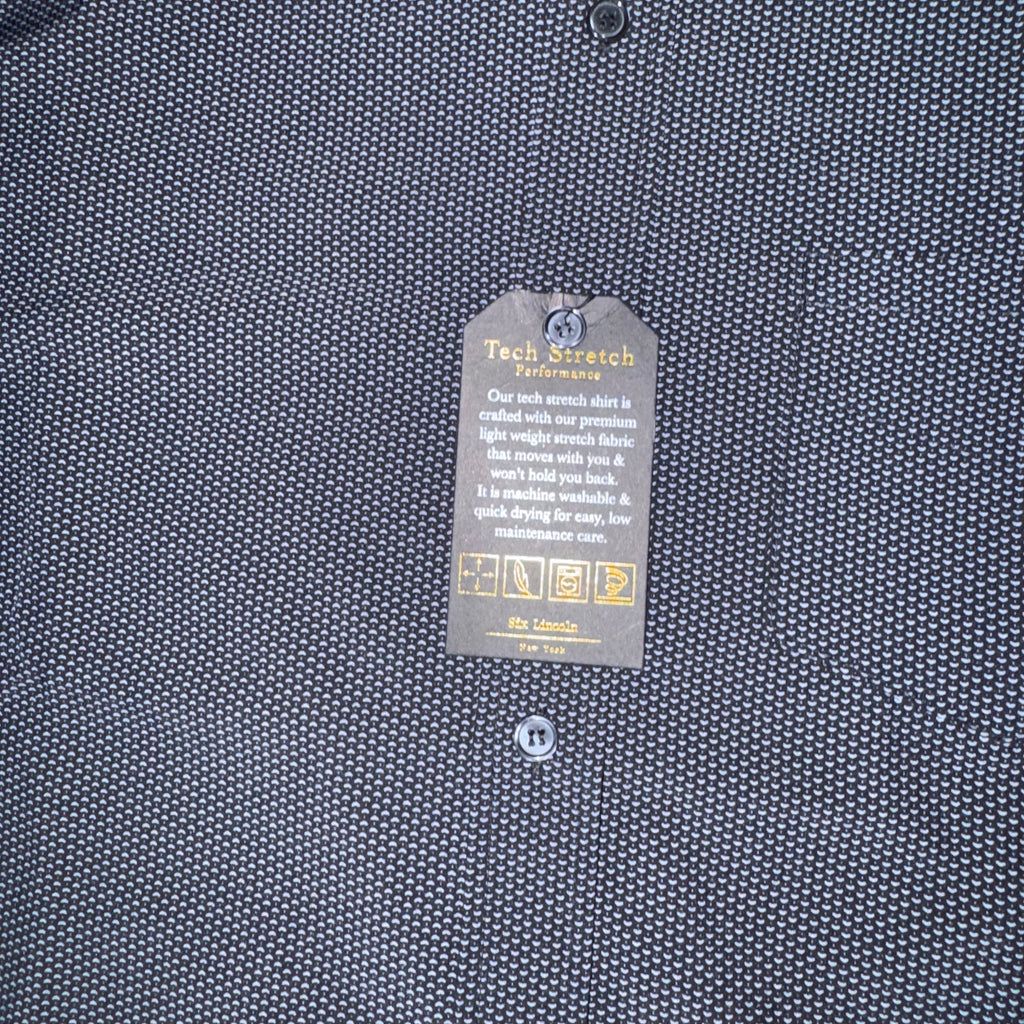 Six Lincoln New York Men's Printed Shirt, Short sleeve Button down Size L