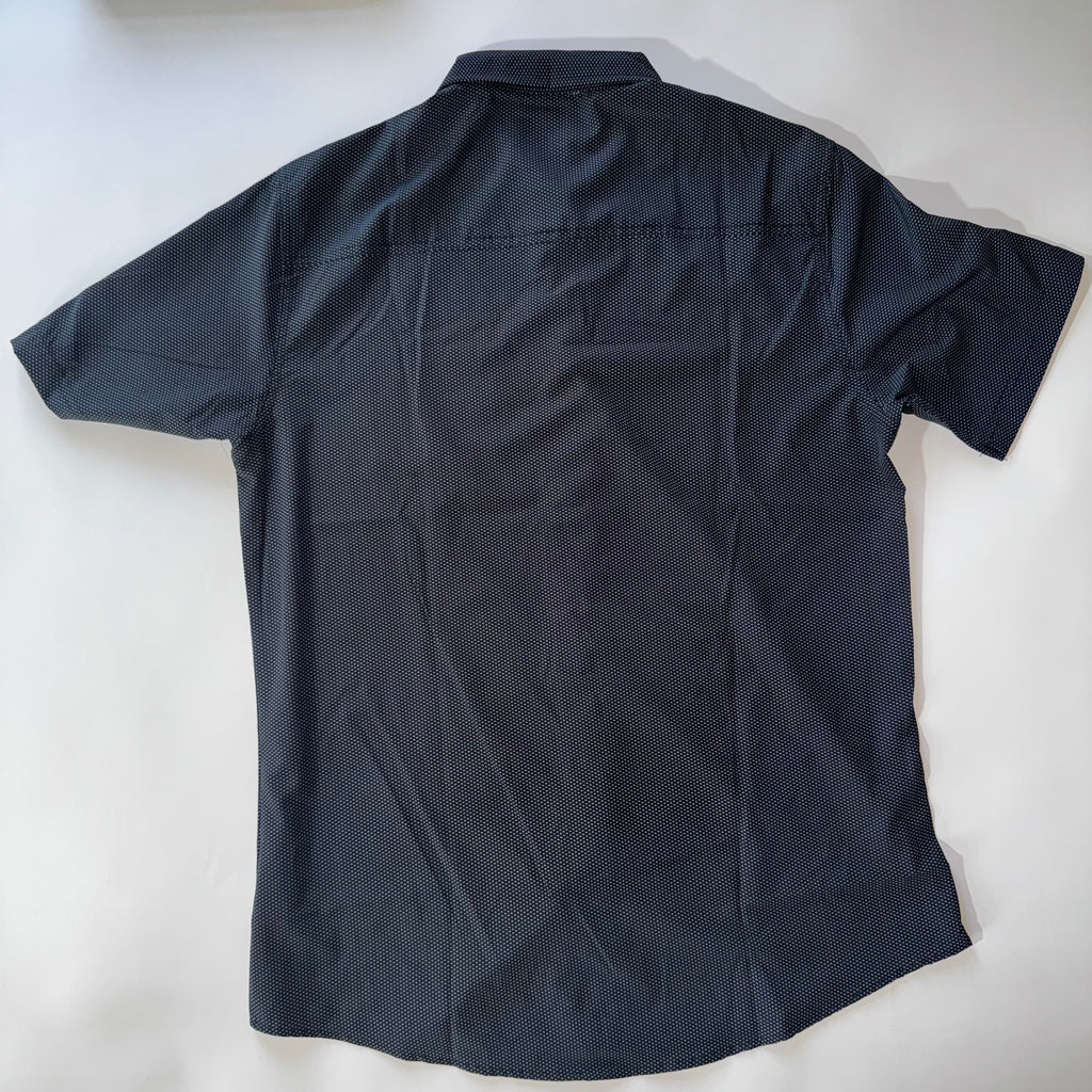 Six Lincoln New York Men's Printed Shirt, Short sleeve Button down Size L