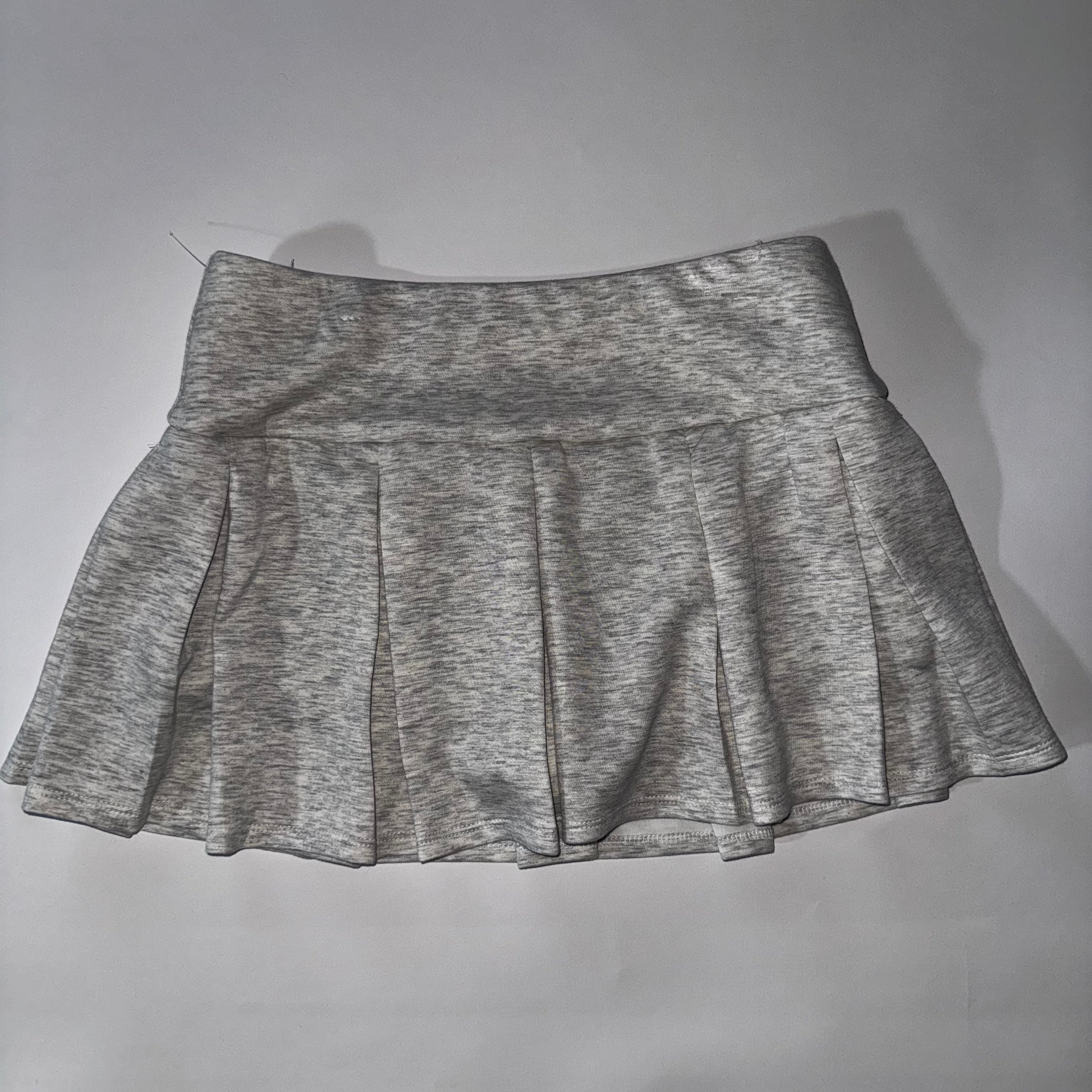 Bird Fashion Pleated Grey Two-piece Set Solid Color, Size L