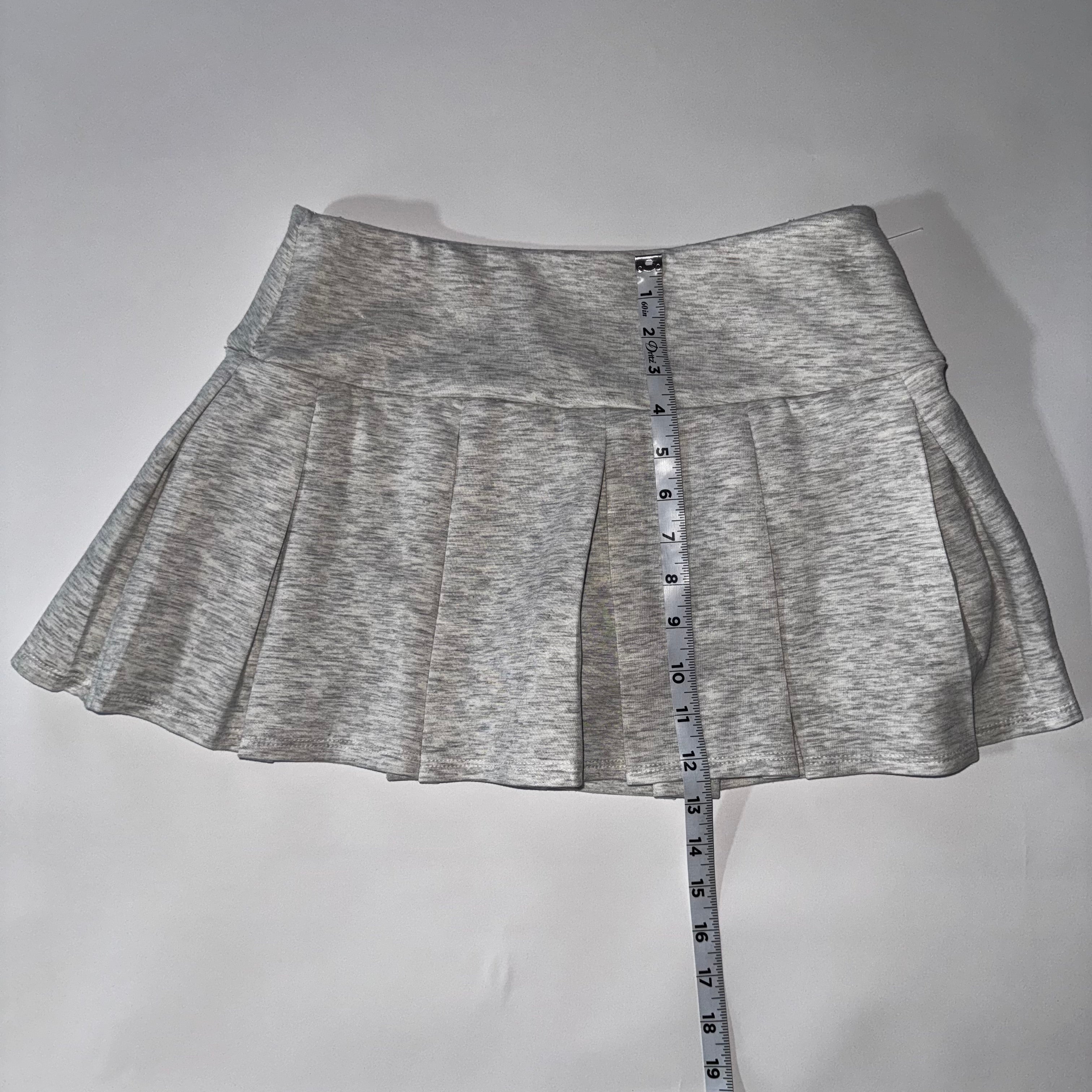 Bird Fashion Pleated Grey Two-piece Set Solid Color, Size L