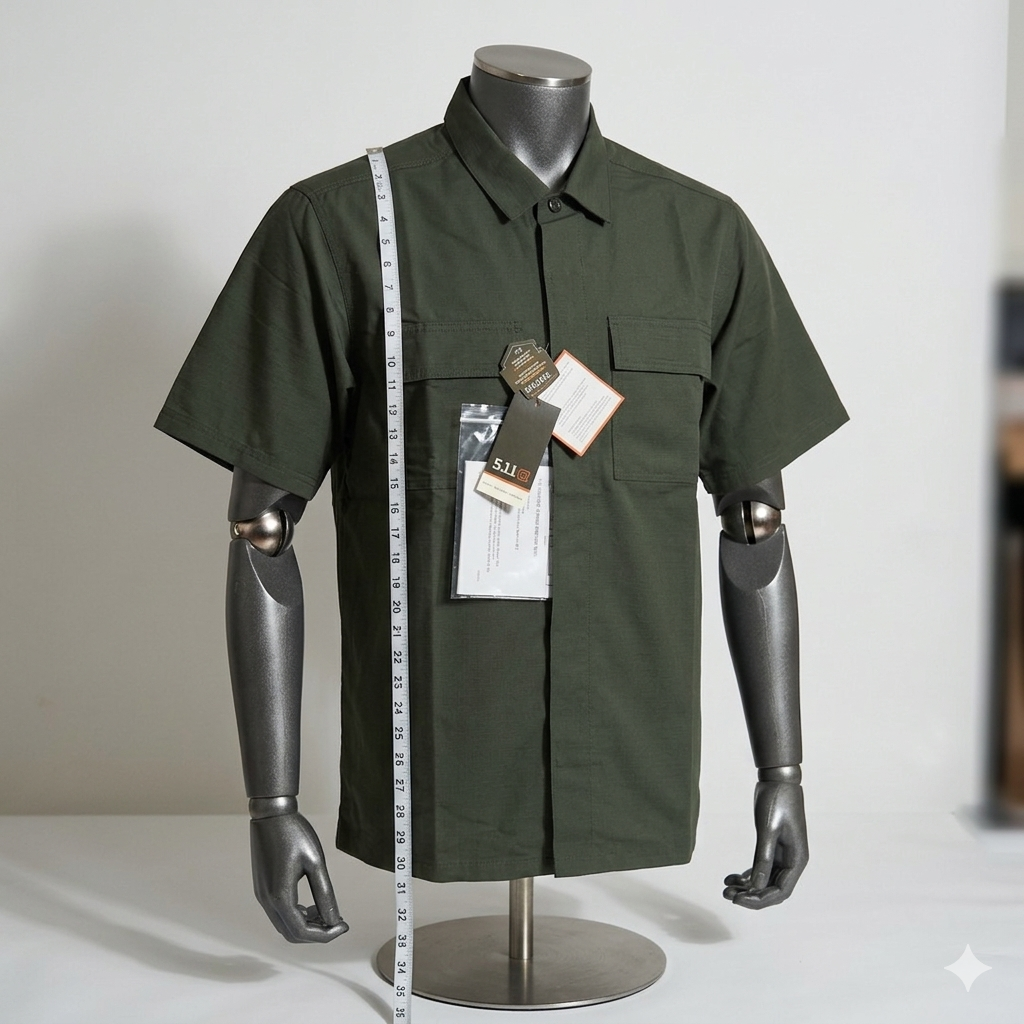 5.11 Tactical Fast Tac TDU Green Mens L Rip Stop Shirt Uniform