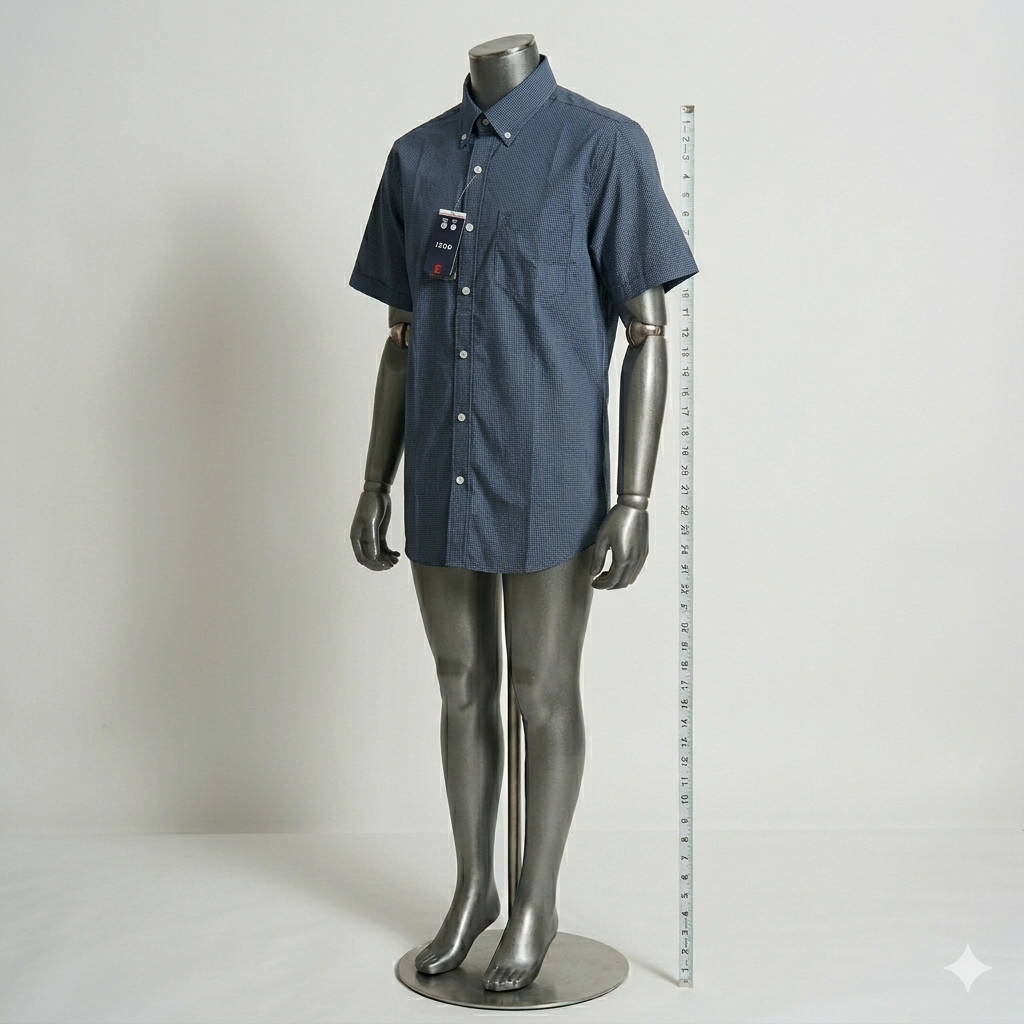 Izod Men's Button Down Shirt Blue L Short Sleeve