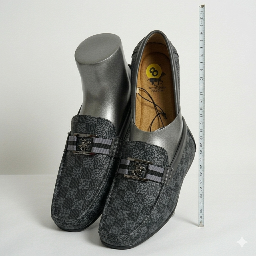Beverly Hills Polo Club Men Grey N Black Slip on loafers Size 8