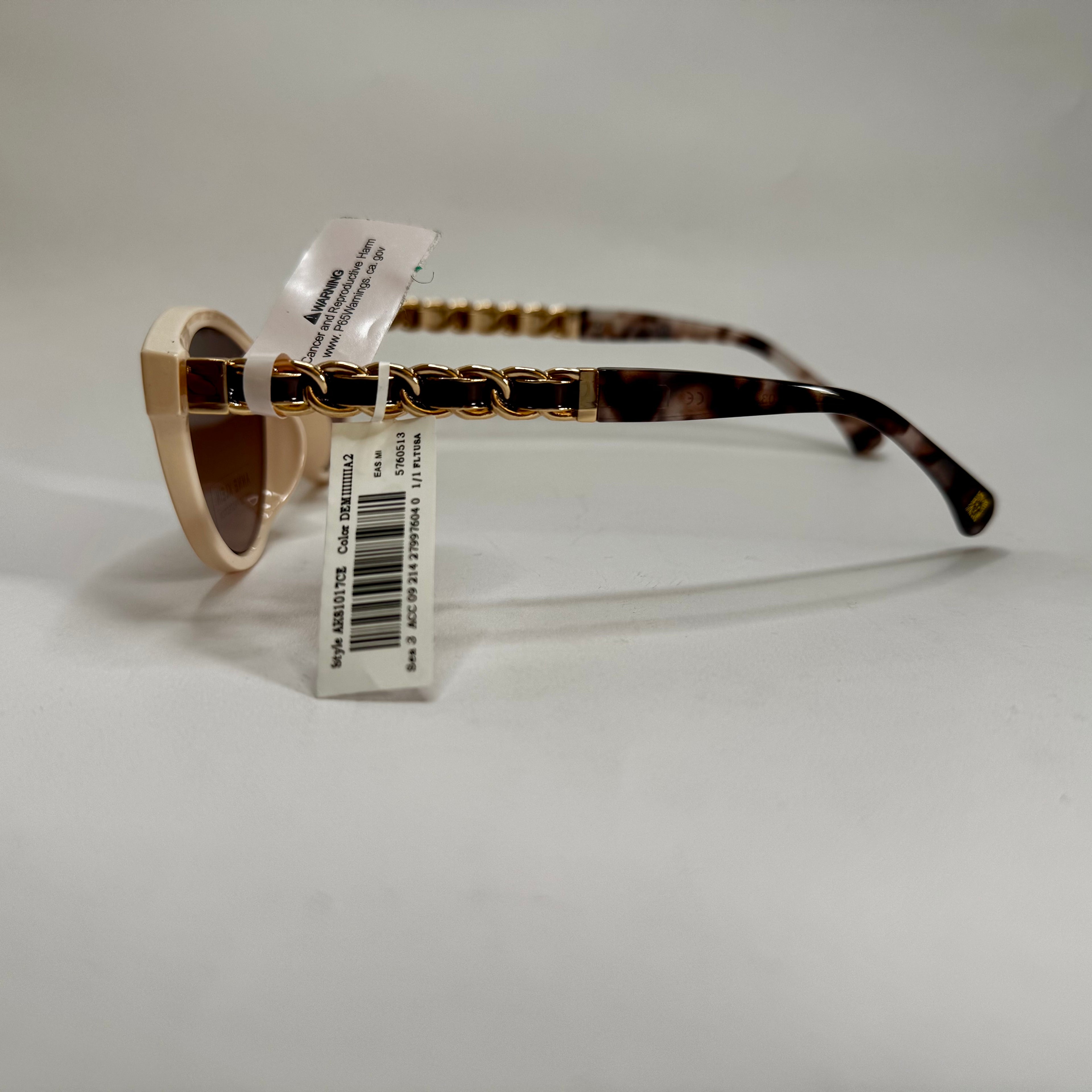 Slim Cat Eye Sunglasses With Braided Chain Link Metal Temples in Chattannooga,TN