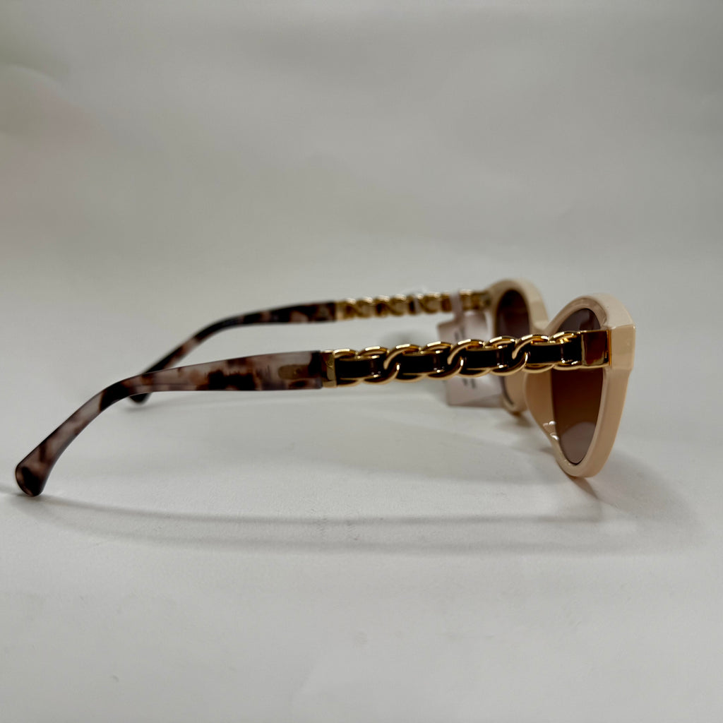 Slim Cat Eye Sunglasses With Braided Chain Link Metal Temples in Chattannooga,TN