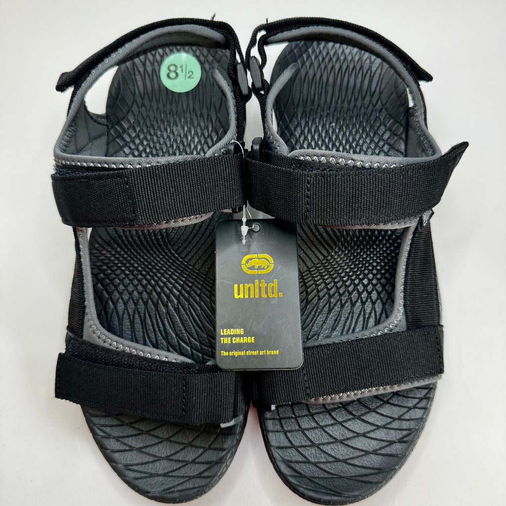 Men's Ecko Unltd Athletic Strappy Sandals Grey Black Size 8,5 US