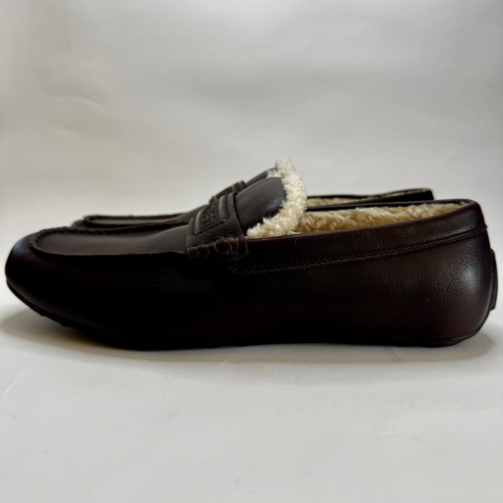 Calvin Klein Men's Brown Leather Loafer Slip-On Square Toe Size 8