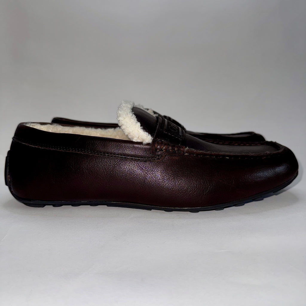 Calvin Klein Men's Brown Leather Loafer Slip-On Square Toe Size 8