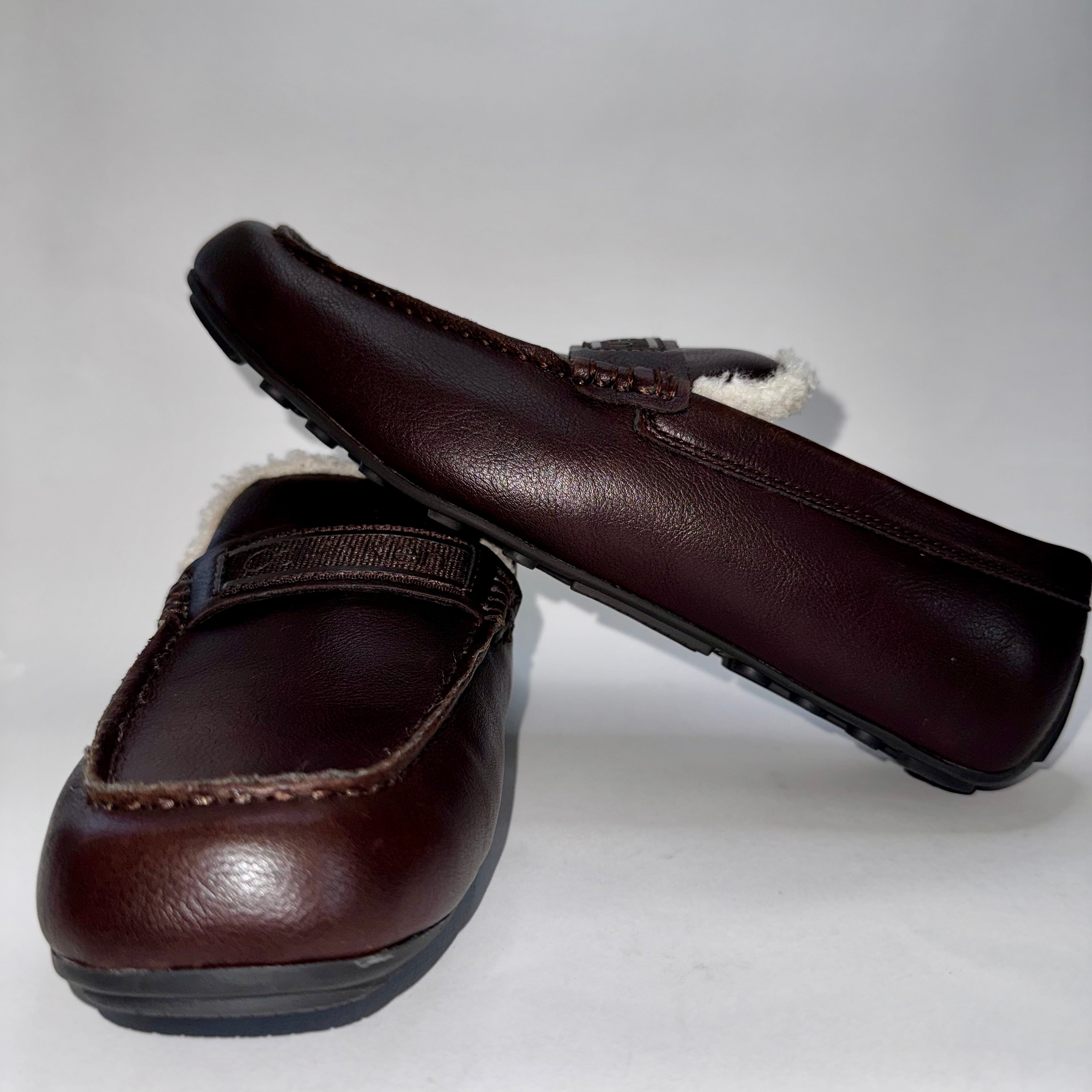 Calvin Klein Men's Brown Leather Loafer Slip-On Square Toe Size 8