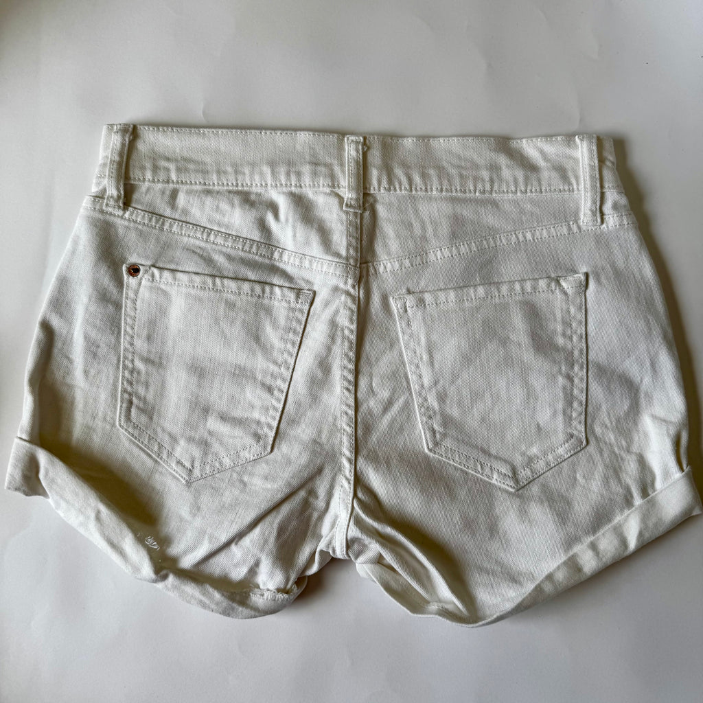 Old Navy Shorts Women's Size 4 ‘OG Straight’ High RiseWhite Jean Denim Roll Hem