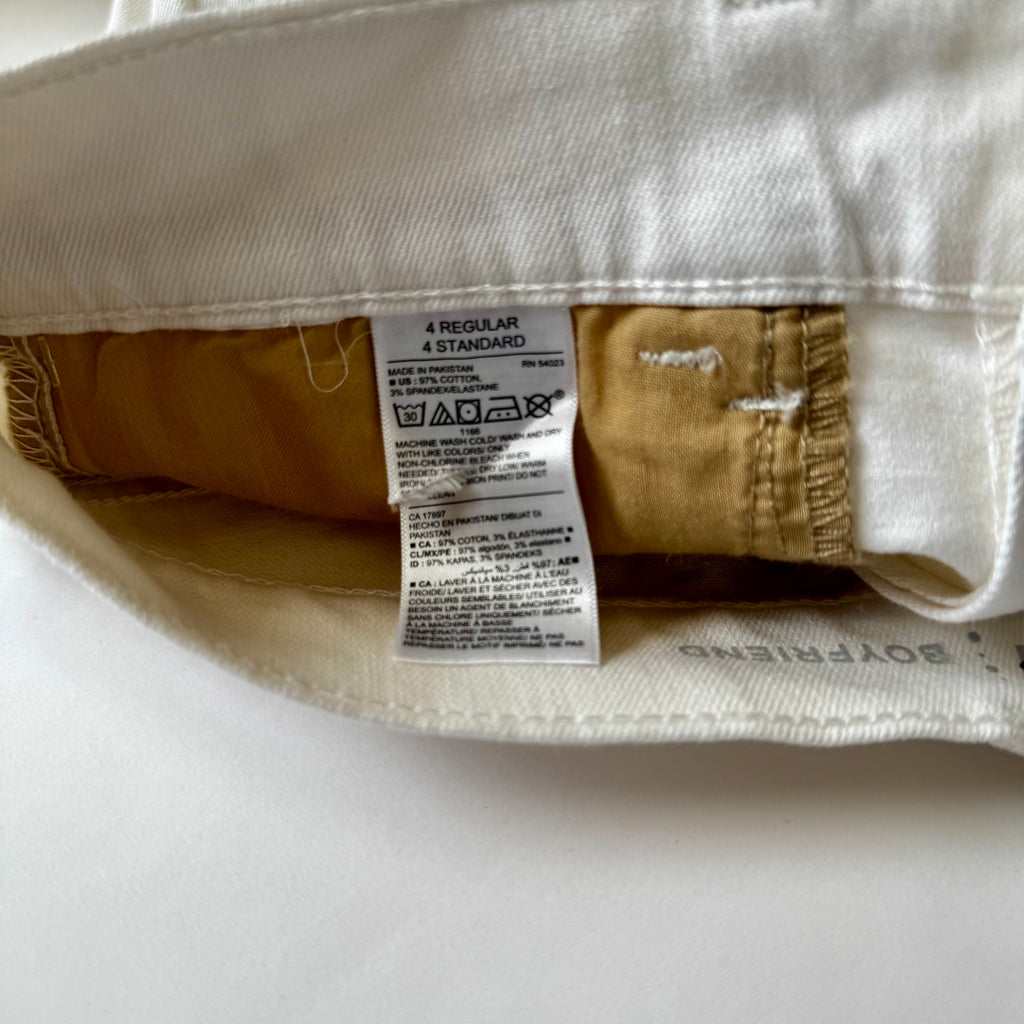 Old Navy Shorts Women's Size 4 ‘OG Straight’ High RiseWhite Jean Denim Roll Hem