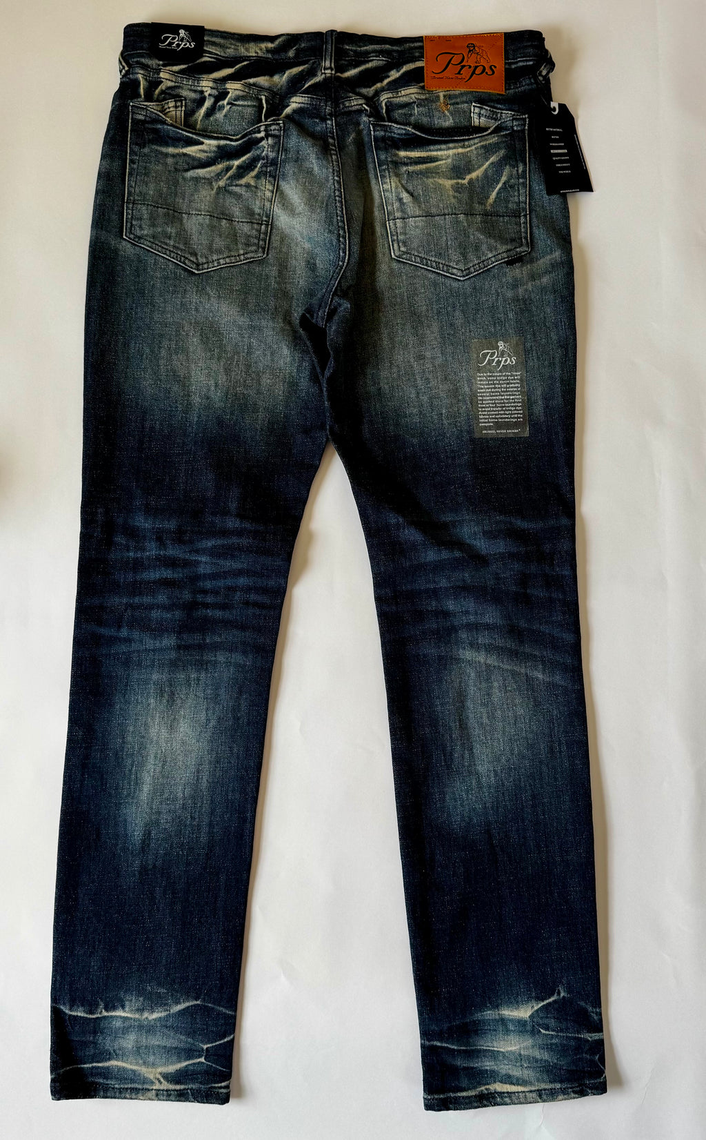Prps Le Sabre Stretch Slim Fit Jeans Men's 36 Distressed Vintage Blue