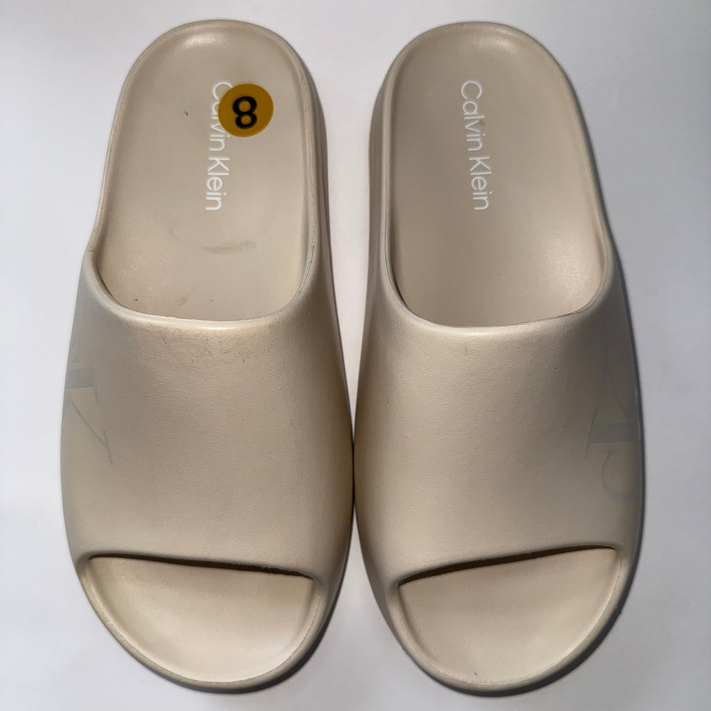 Calvin Klein Sandals Slides Beige Men's Size 8