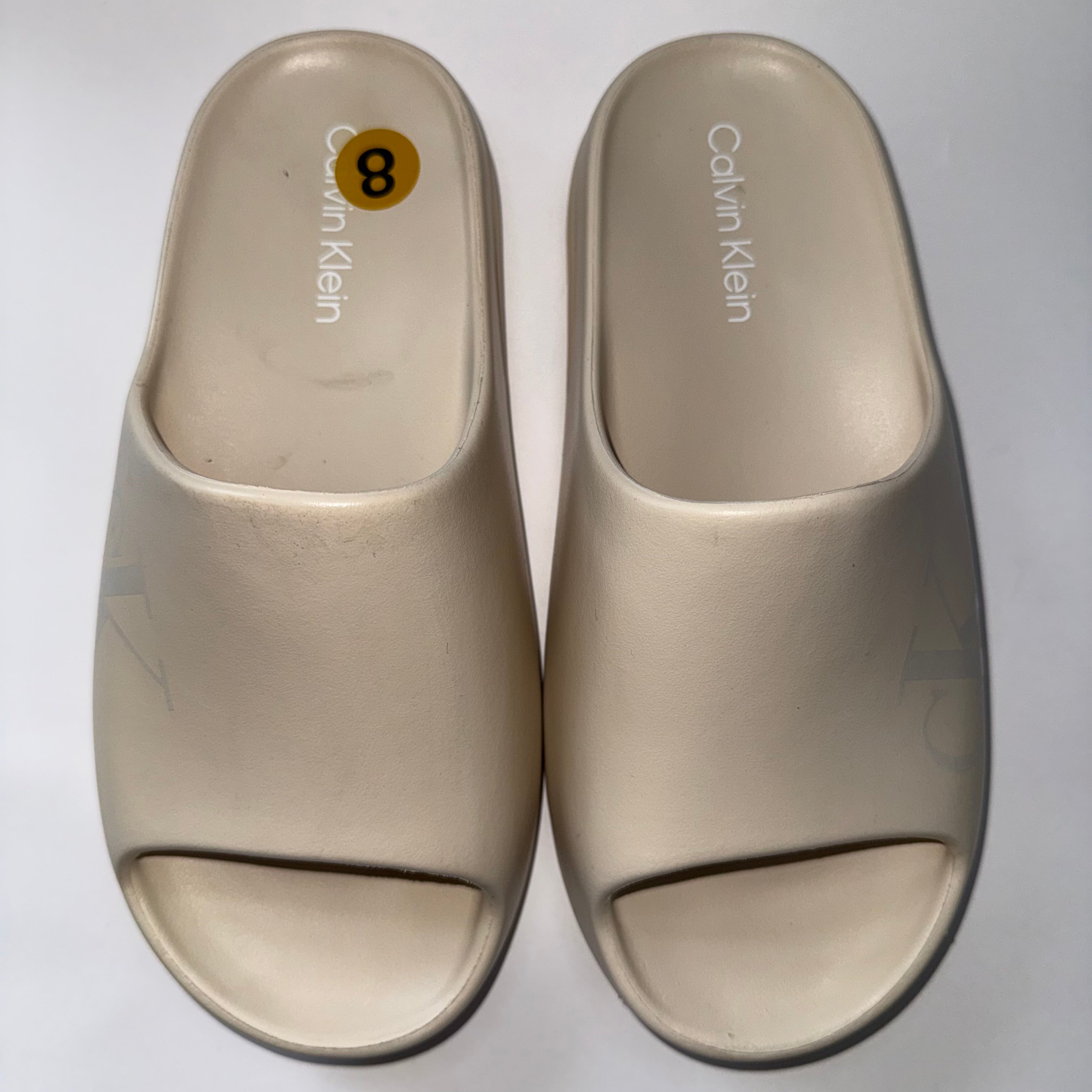 Calvin Klein Sandals Slides Beige Men's Size 8