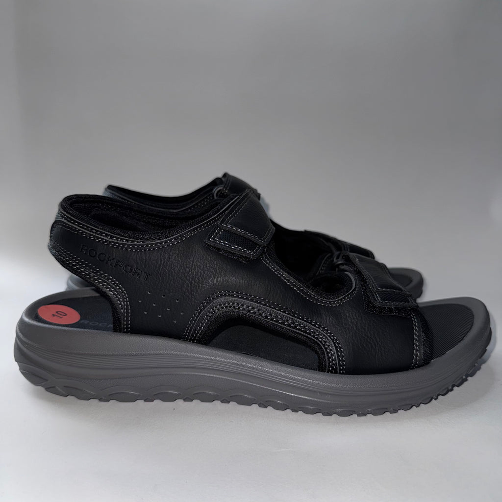 Rockport Men's Sandals Black Strap Adjustable Size 10