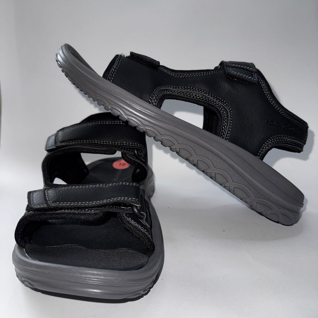 Rockport Men's Sandals Black Strap Adjustable Size 10