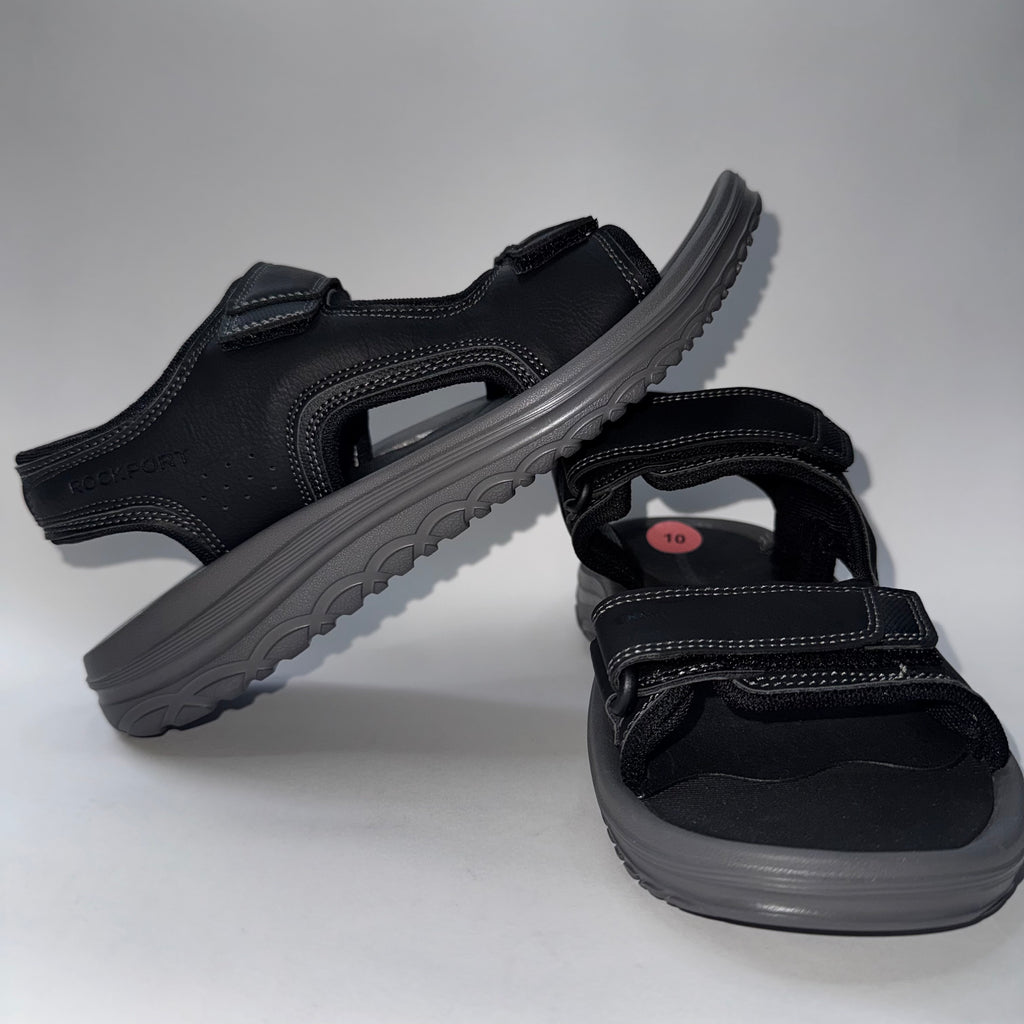 Rockport Men's Sandals Black Strap Adjustable Size 10
