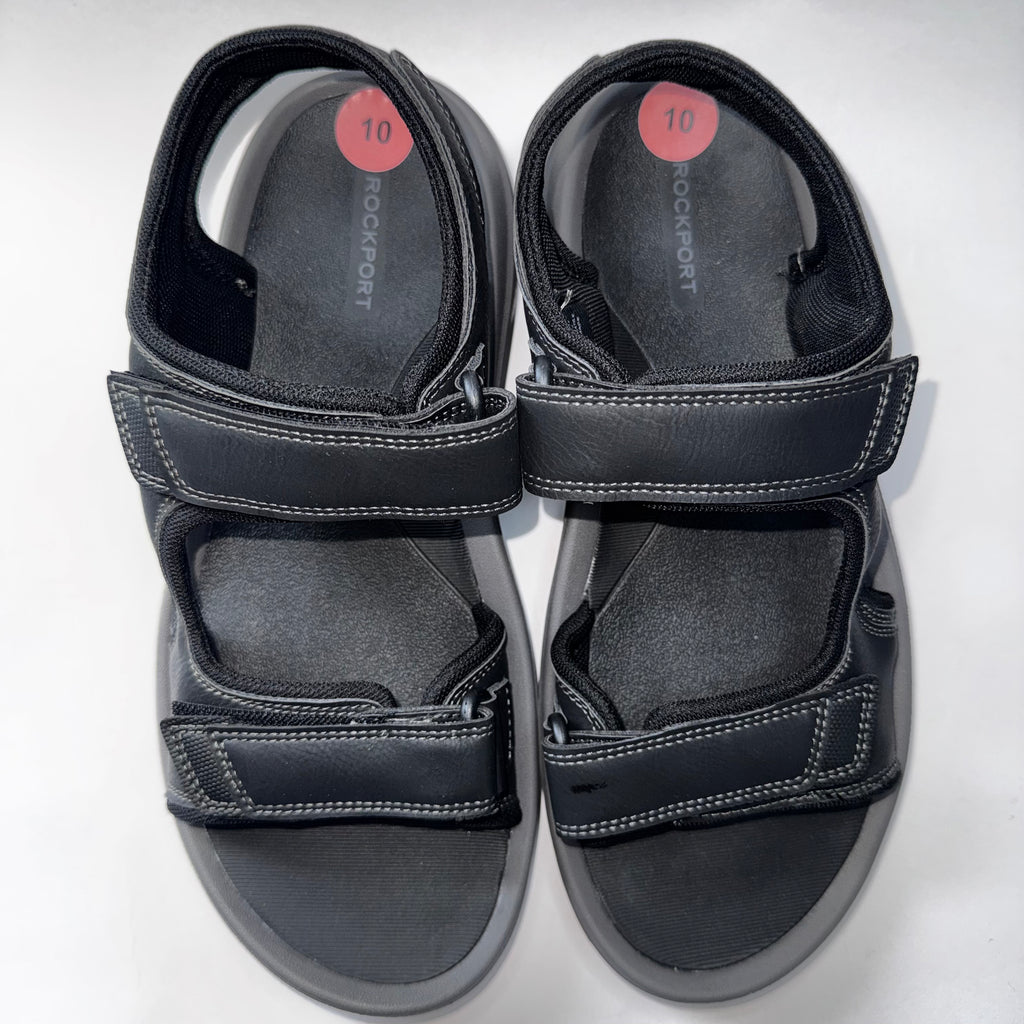 Rockport Men's Sandals Black Strap Adjustable Size 10