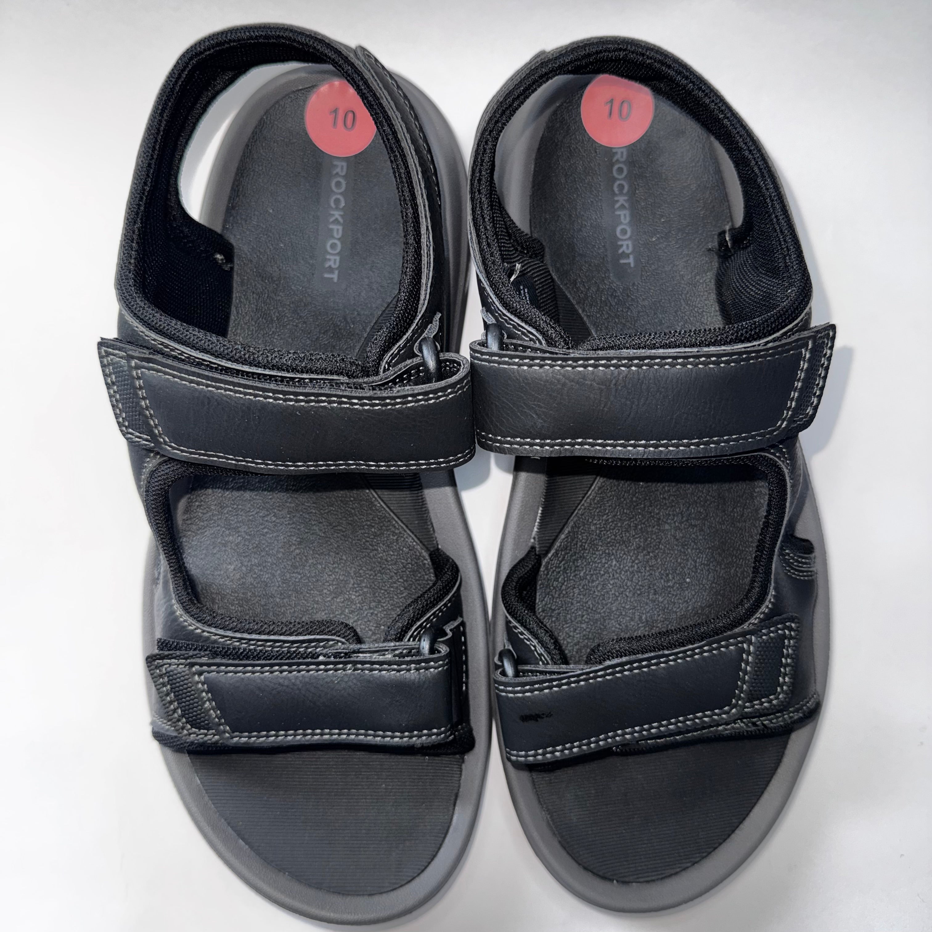 Rockport Men's Sandals Black Strap Adjustable Size 10