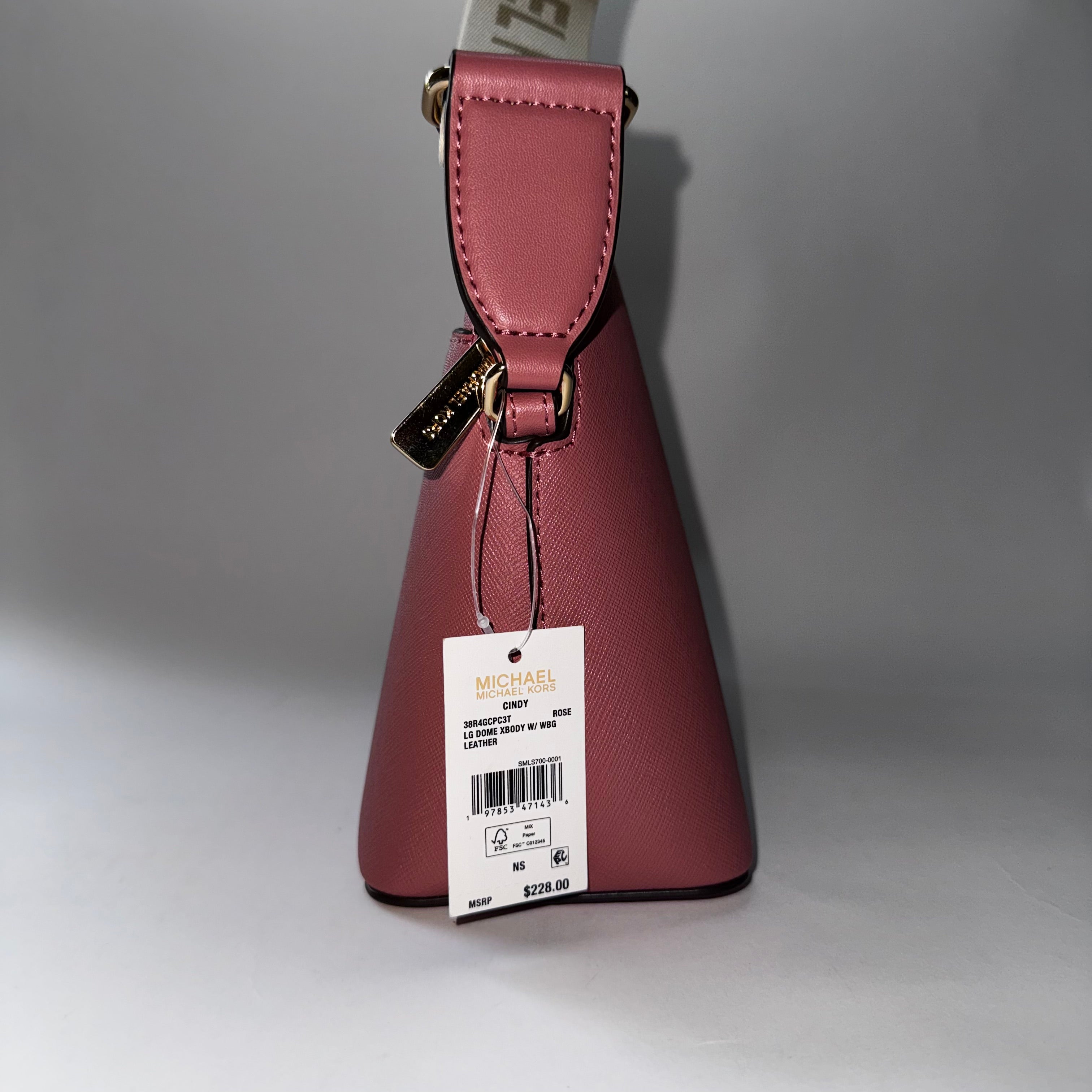 Michael Kors Cindy Lg Dome Crossbody Leather