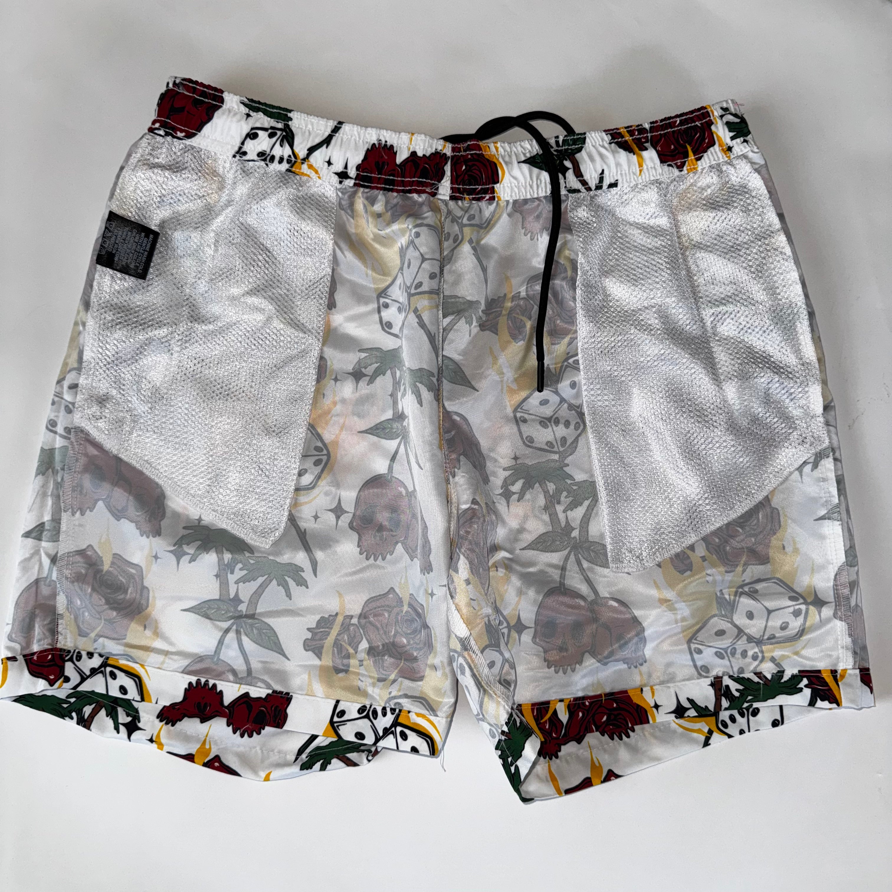 WXYZ Men's Skul,Flame, and Palm Tree Print Swim Trunks Short Size L