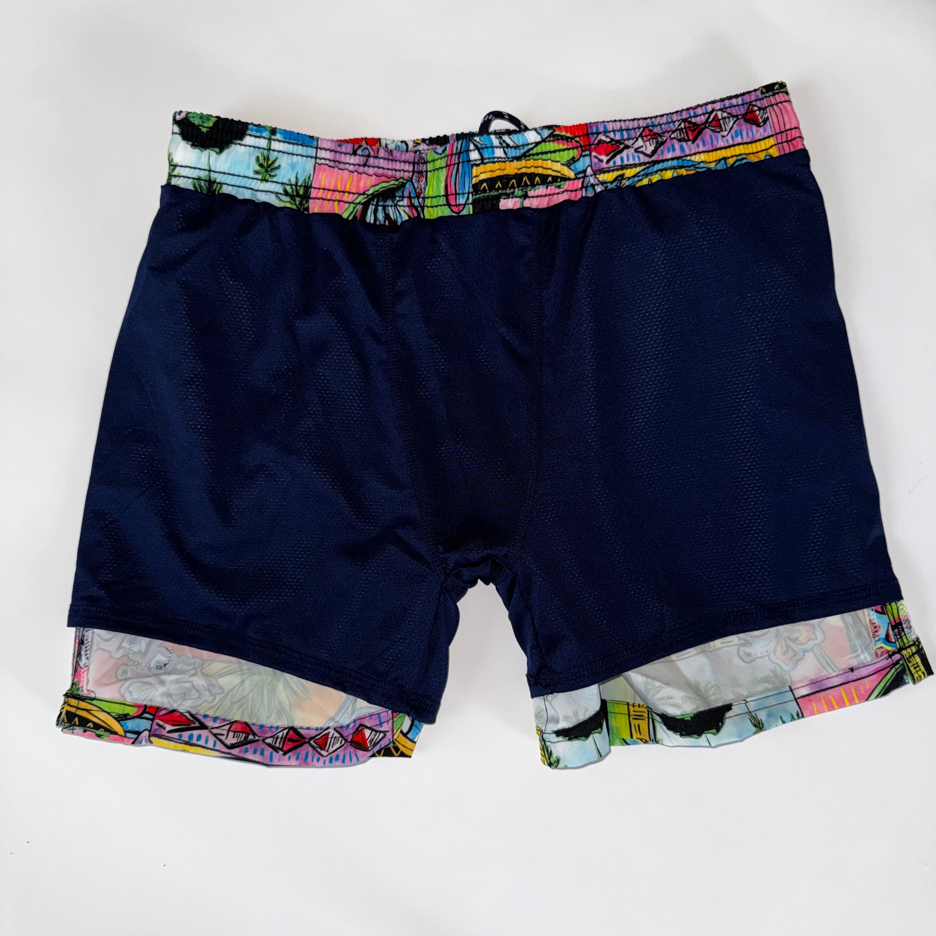 Spicy Tuna Swim Short/Trunks Mens Large Lined Palm Tree All over Water