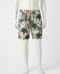 Laguna Men's Tropical Print Lined Swim Shorts with Palm Leaf and Windsurfer XL