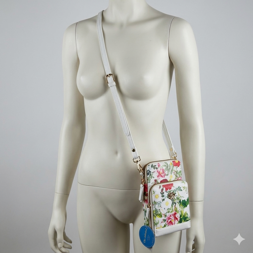Floral Crossbody bag Ckic Unlimited Small, Multi-Compartment Vintage