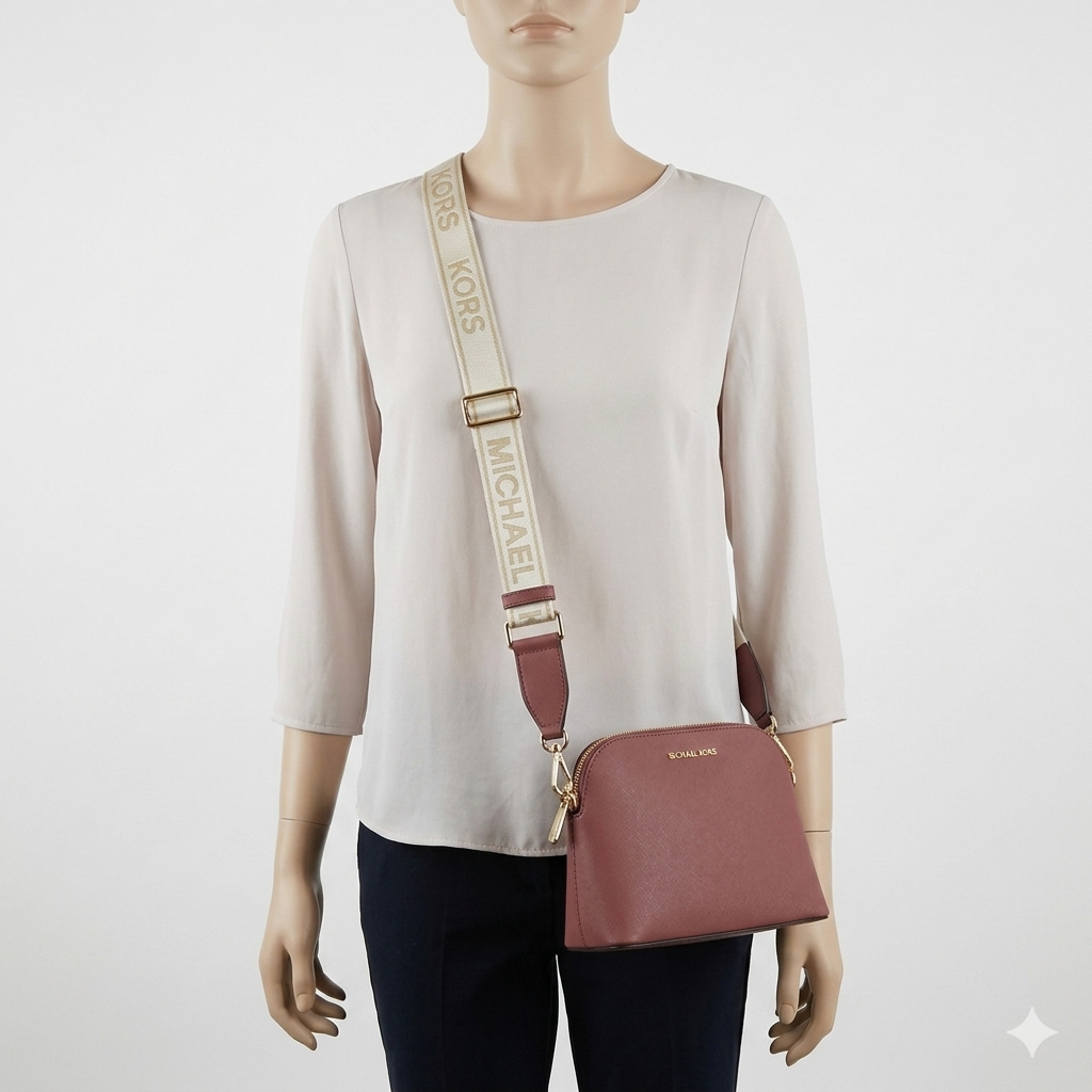 Michael Kors Cindy Lg Dome Crossbody Leather