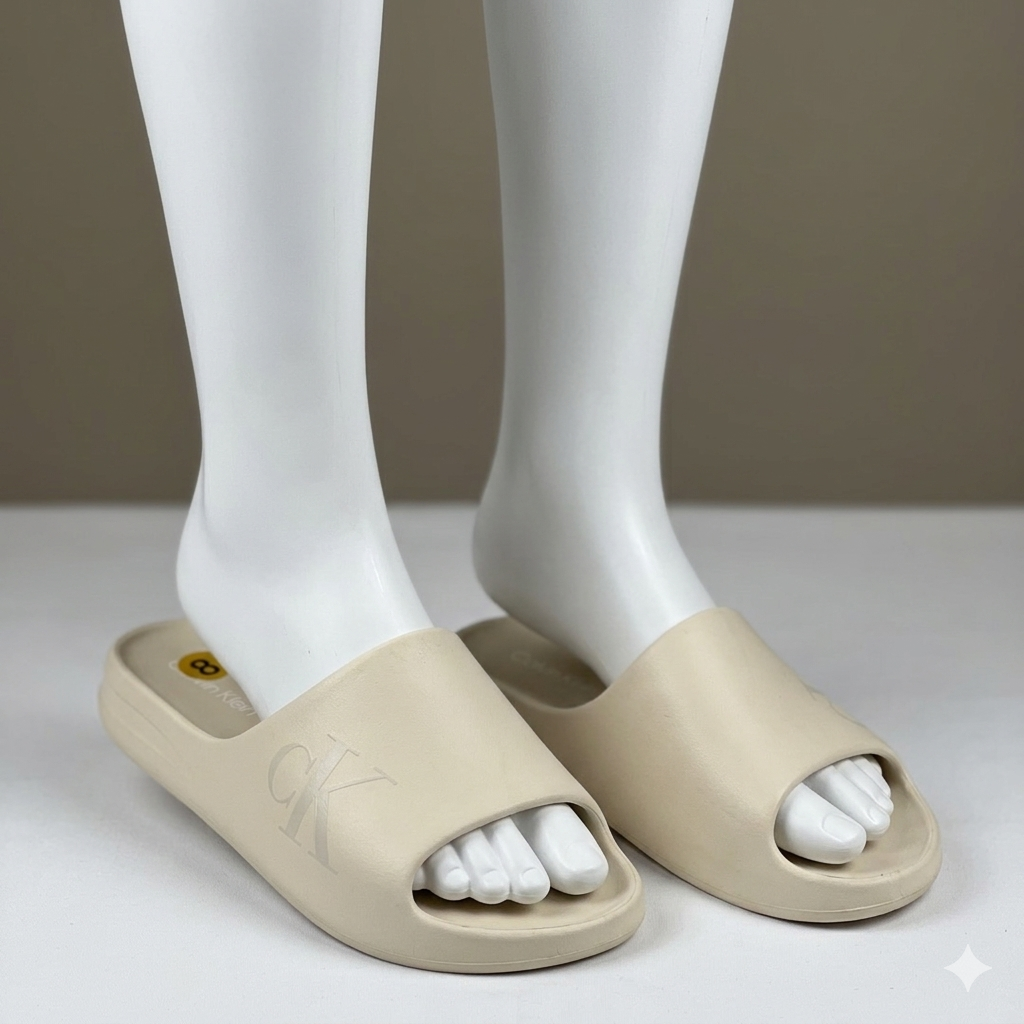 Calvin Klein Sandals Slides Beige Men's Size 8