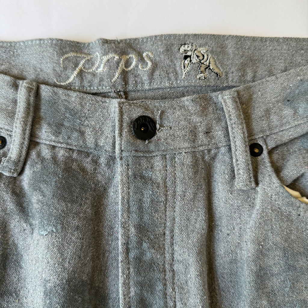 PRPS Demon Straight Fit Jeans Men's  Gray Paint Splatter Premium Denim NWT Size 36