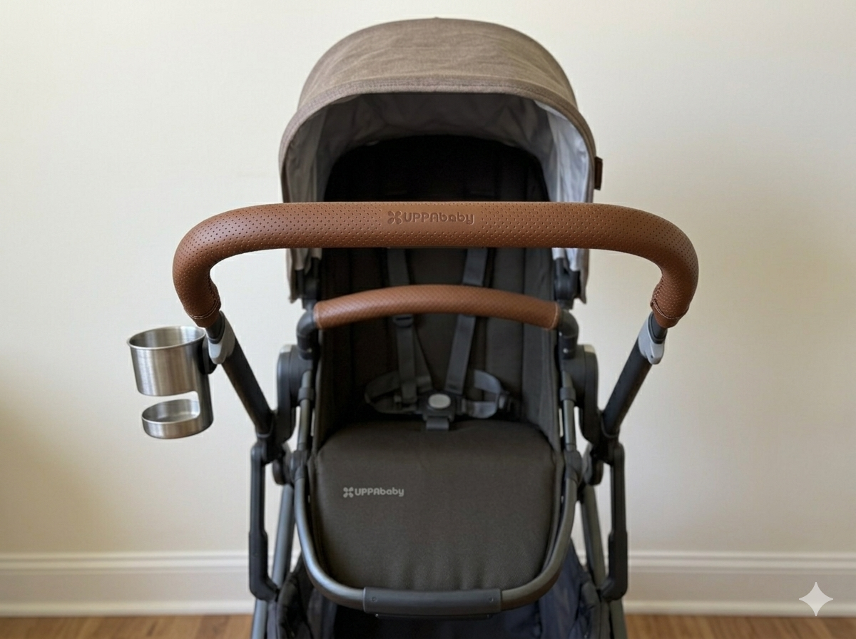 UPPAbaby Leather Bumper Bar Cover Vista 2015+ Cruz 2015+ Saddle Brown NEW