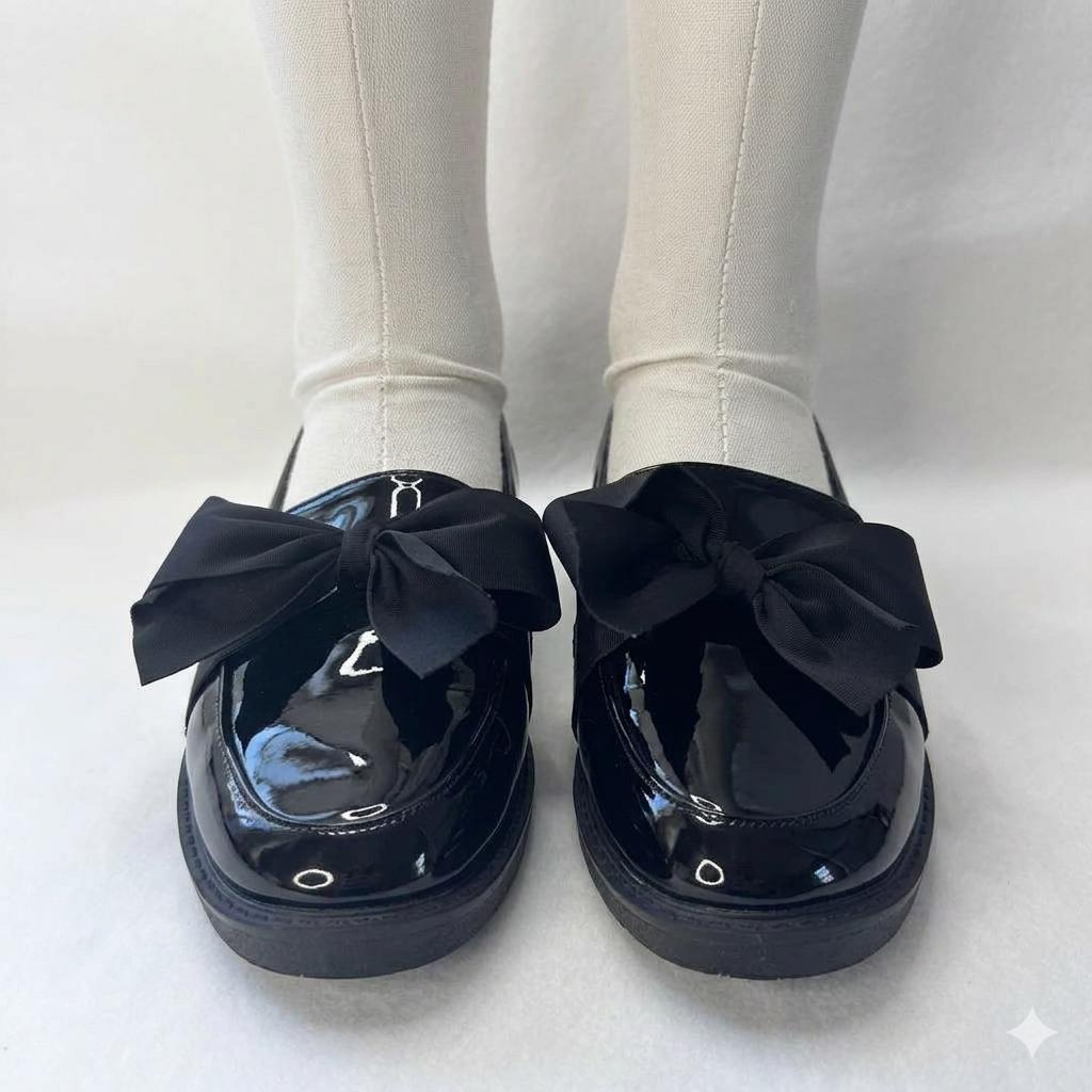 Ladies Patent Leather Loafers Slip-on-Flat Shoes, Casual, Comfort Footwear